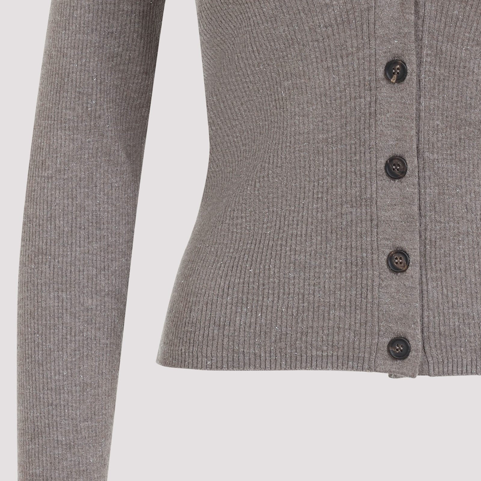 Brunello Cucinelli Women's Lurex Cardigan In Gray