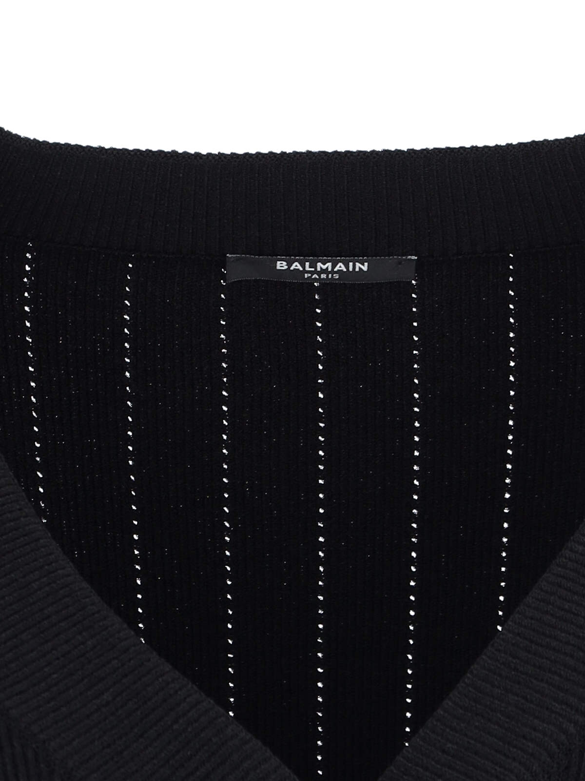 Shop Balmain Short Knit Cardigan In Black