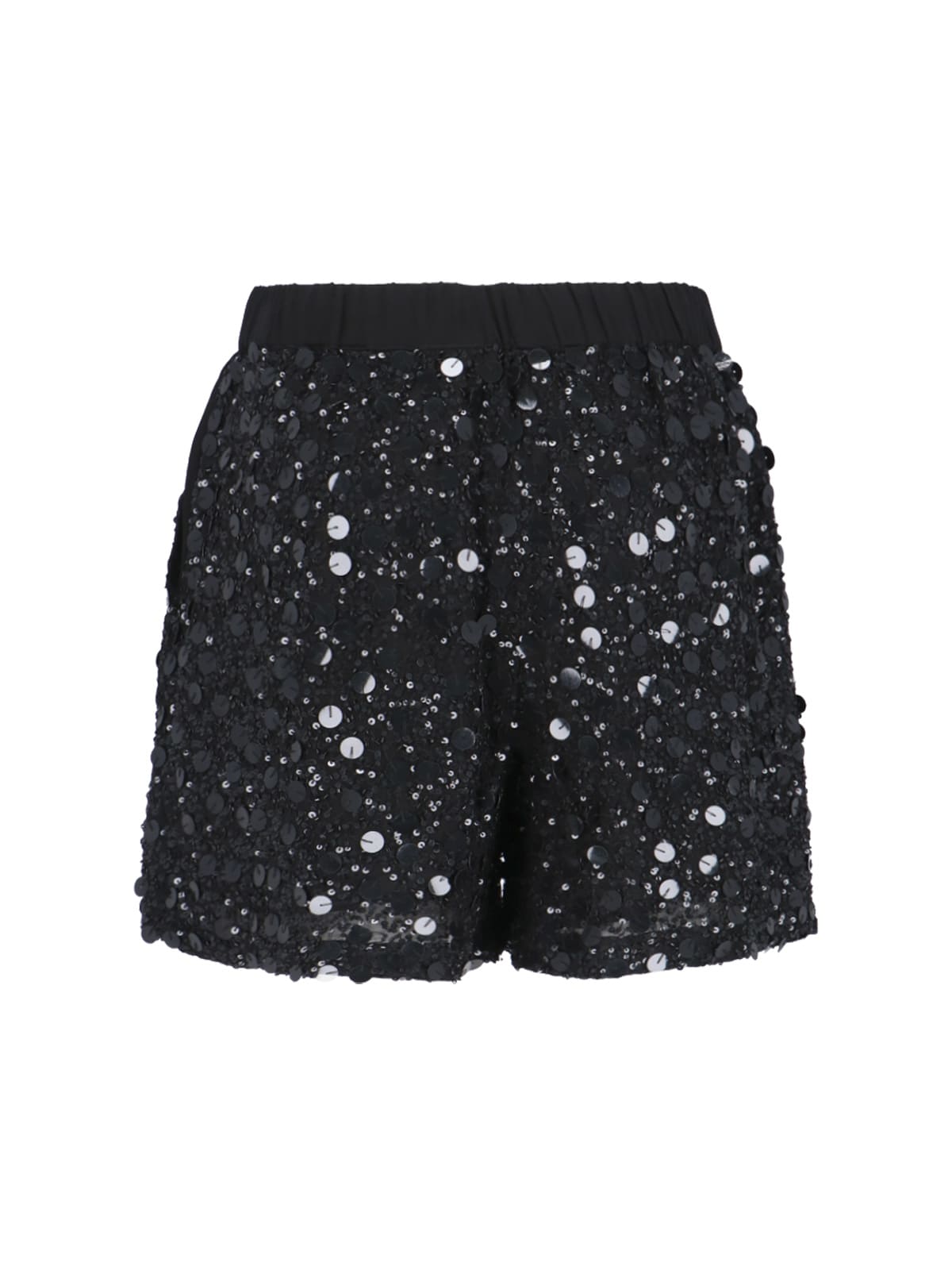 Shop P.a.r.o.s.h Sequin Shorts In Black