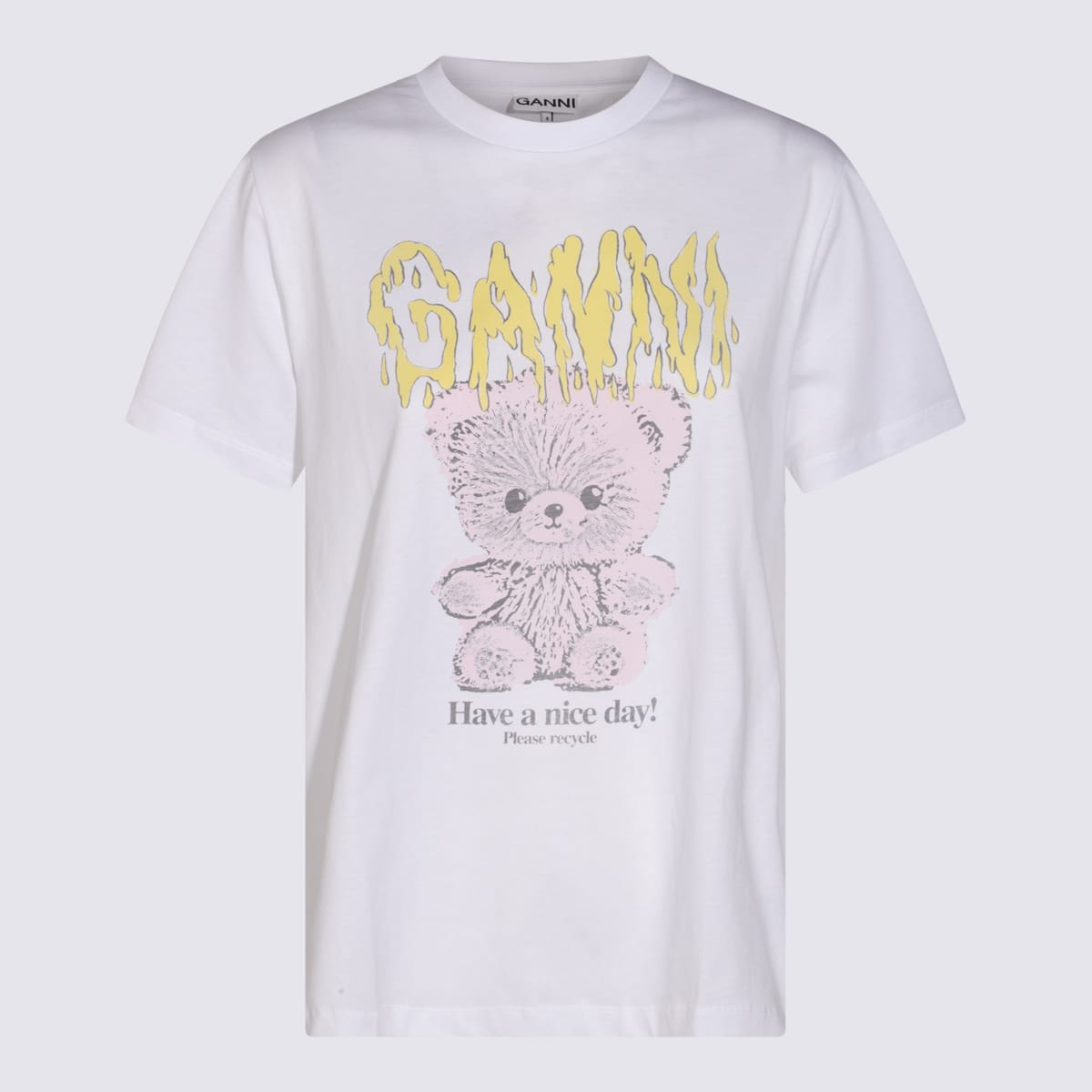 Ganni Have A Nice Day T-shirt In White