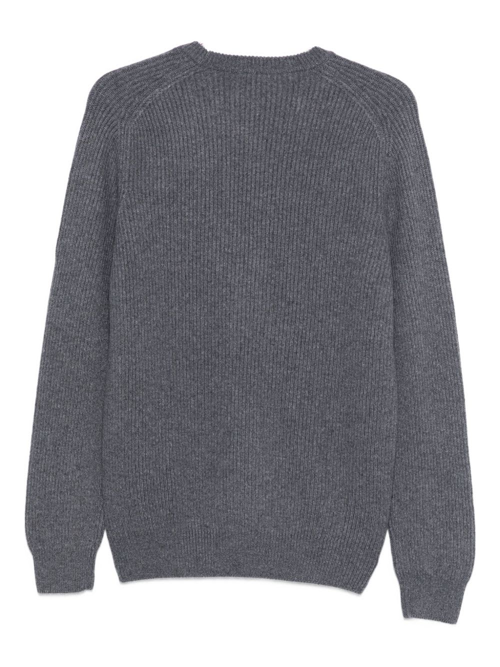 Barba Napoli Barba Gray Crewneck Long-sleeved Sweater In Multi