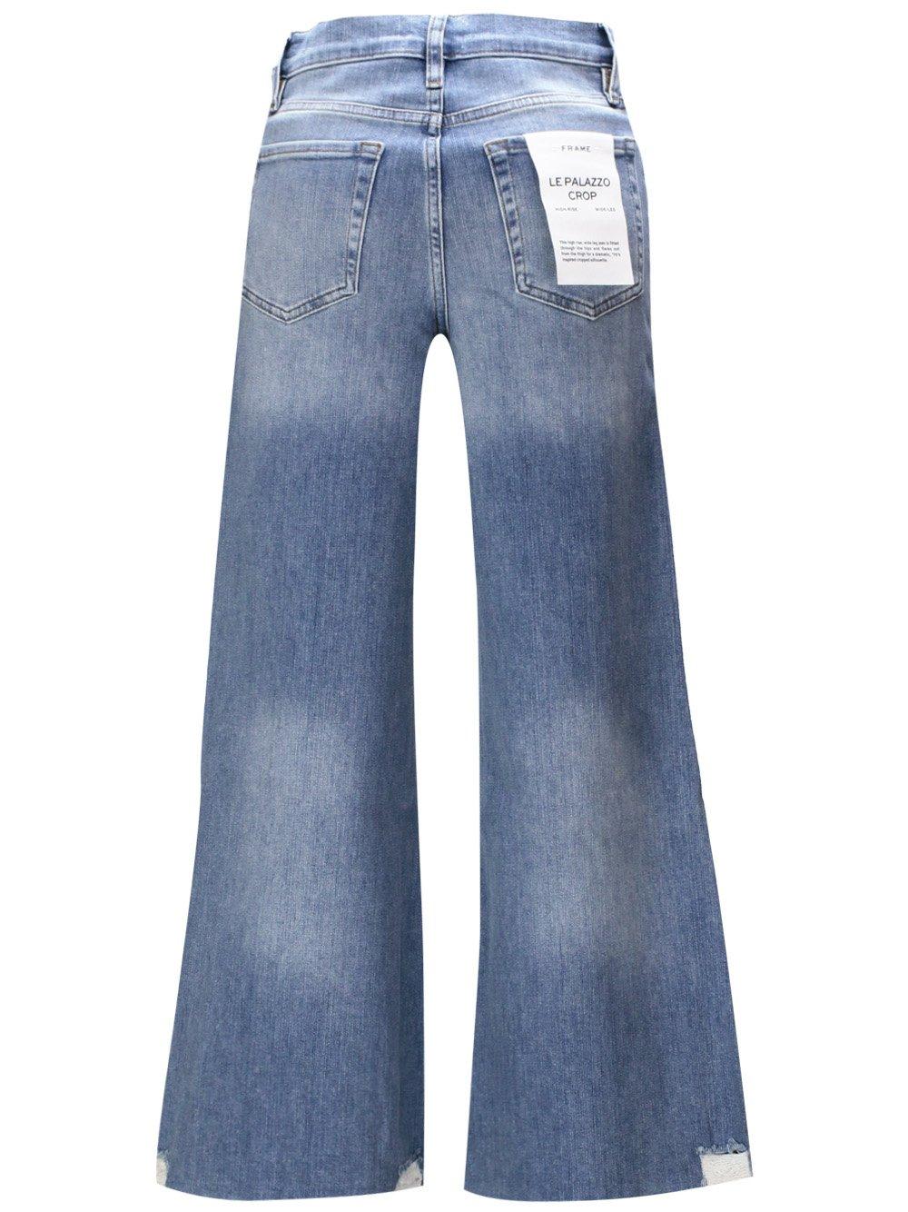 Shop Frame Raw-cut Hem Cropped Jeans In Wvch Wavey Chew
