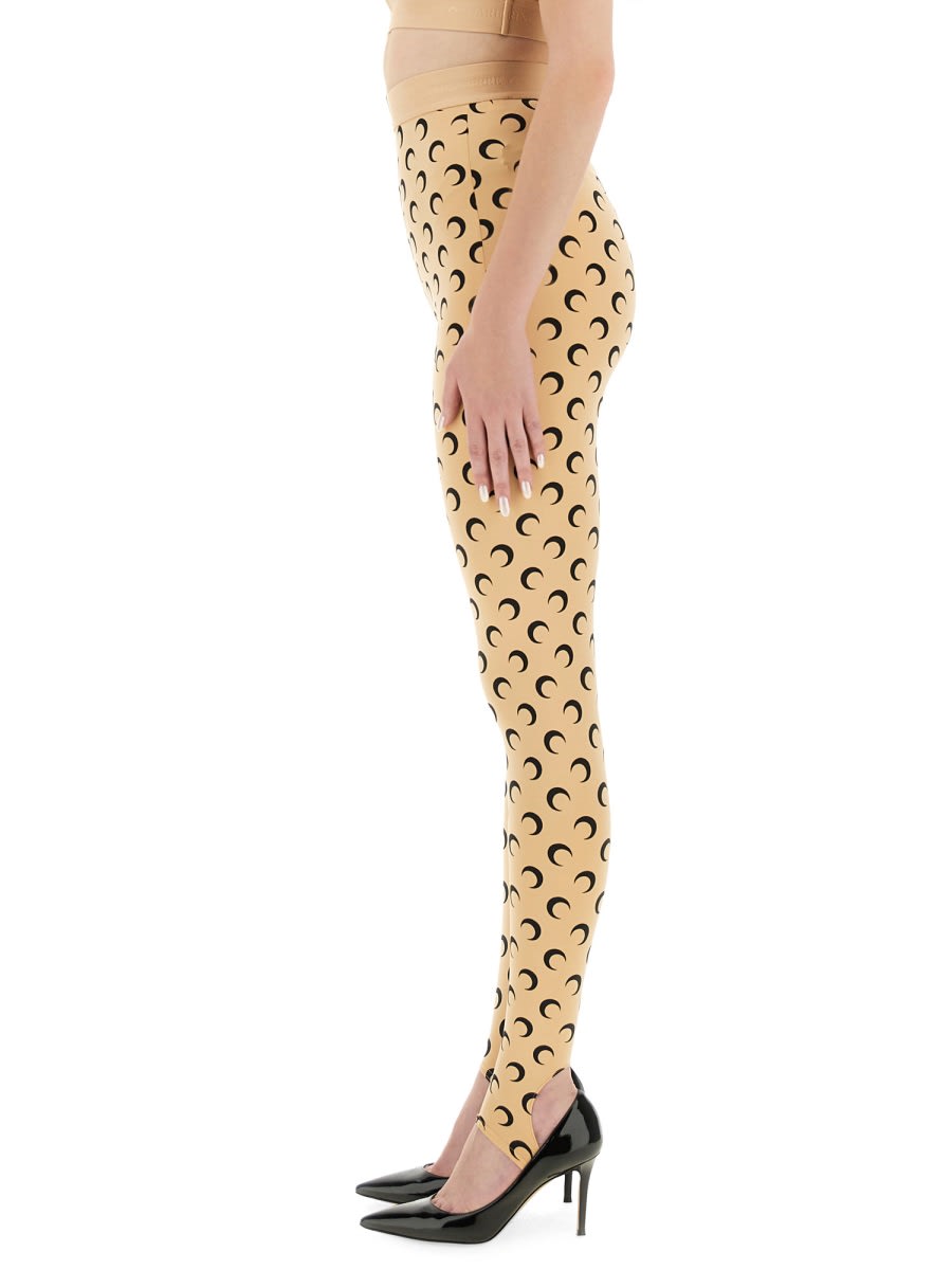 Marine Serre Recycled Moon Jersey Stirrup Leggings In Nude