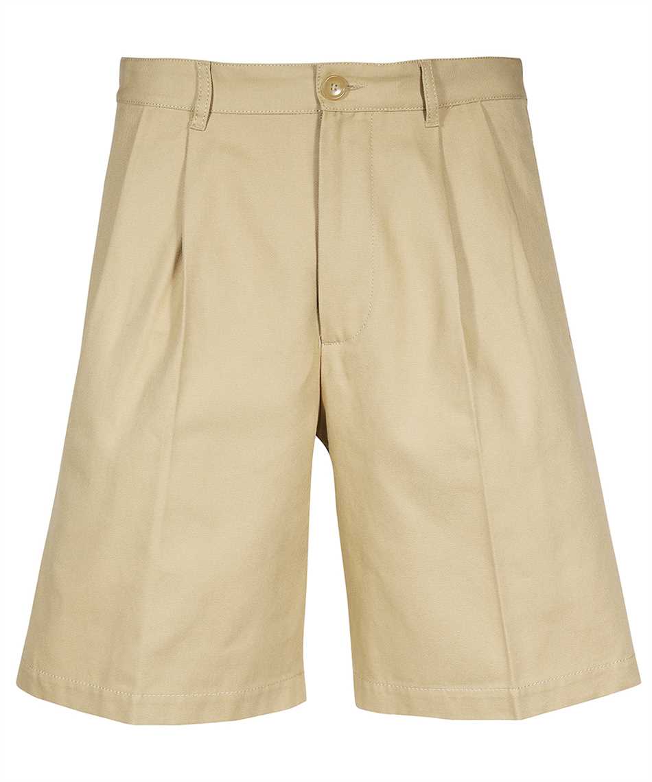 Shop Gucci Cotton Bermuda With Pleats In Beige