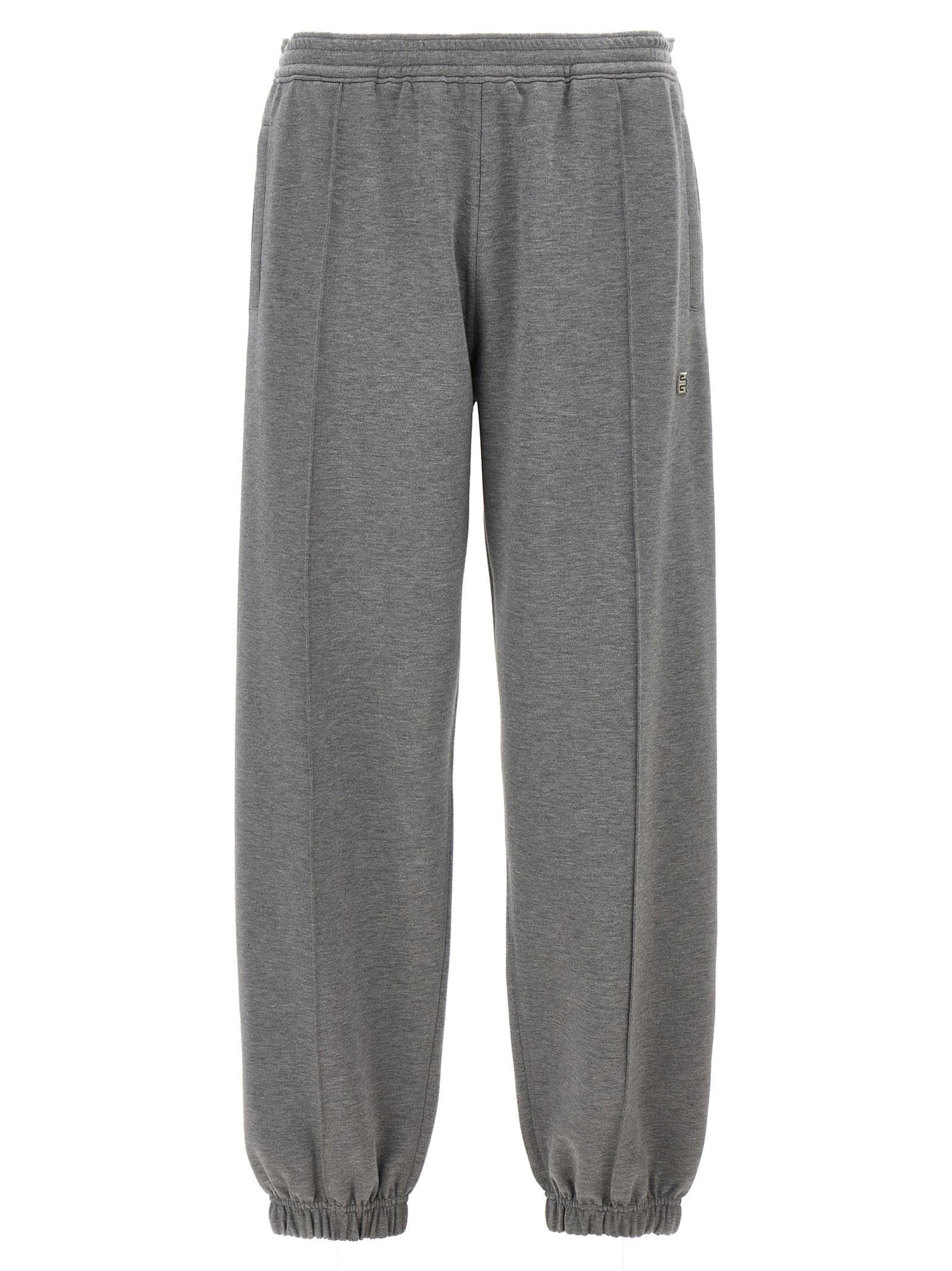 Shop Givenchy Metallic Logo Joggers In Gray