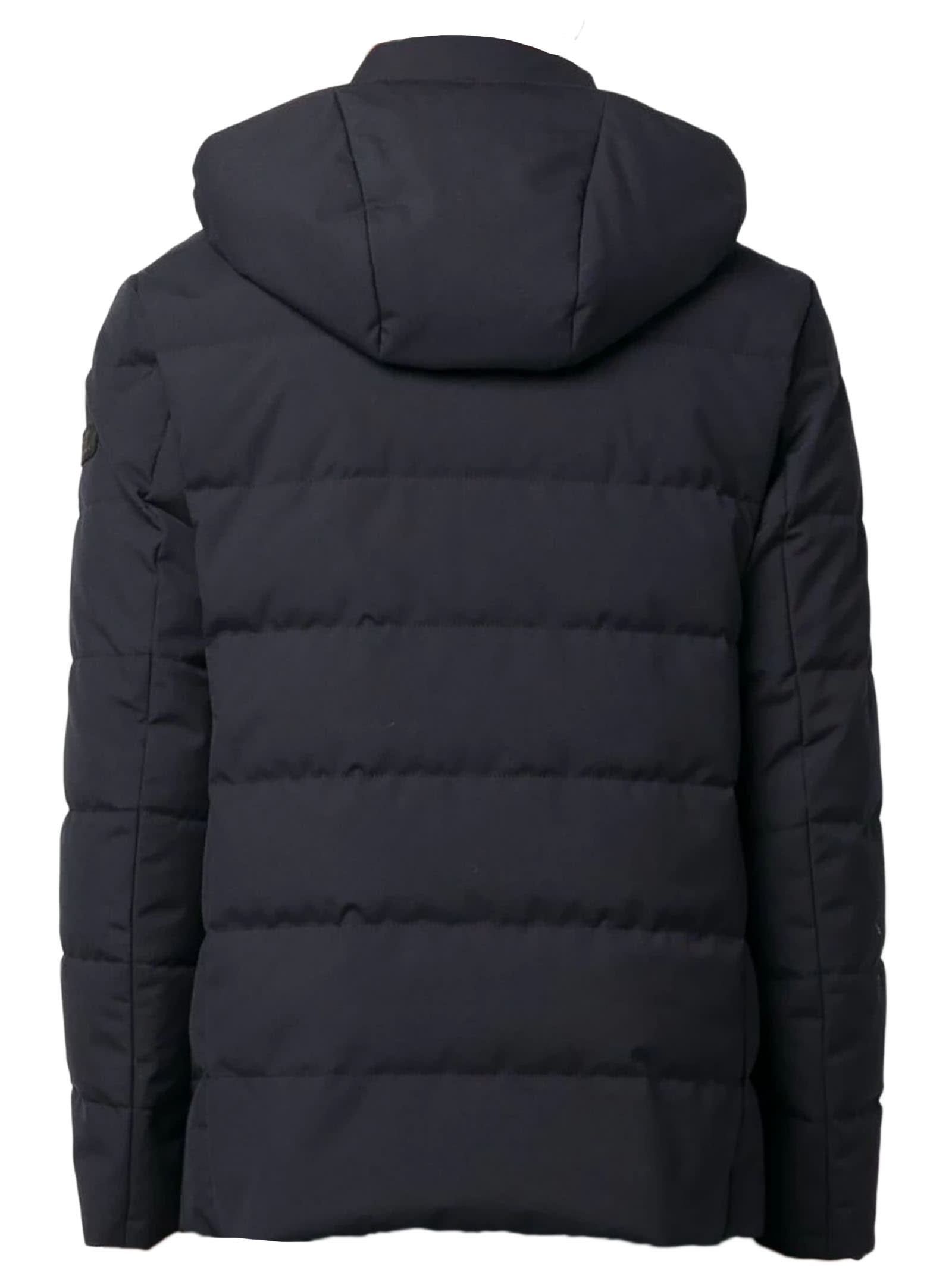 Shop Fay Navy Blue Duck Feather Padded Jacket In Blu Navy