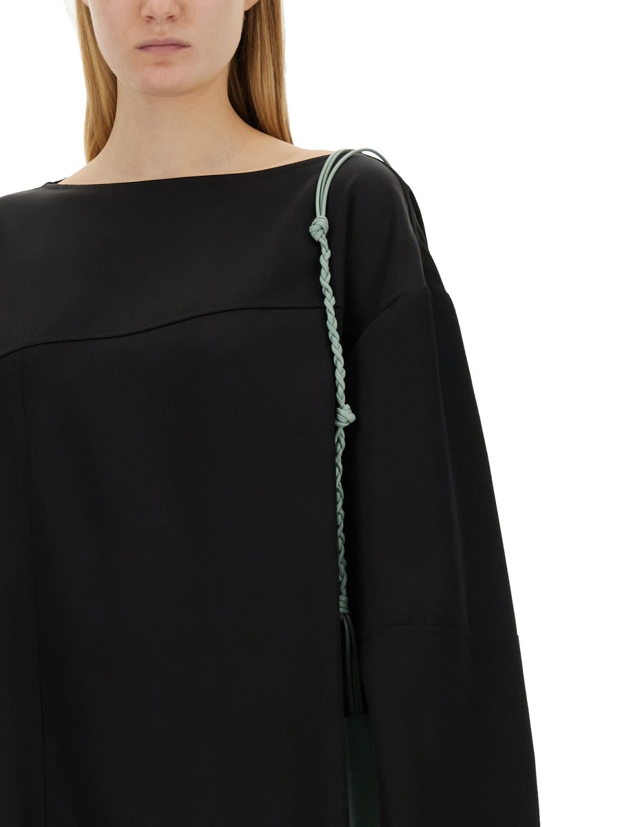 Shop Jil Sander Asymmetrical Top In Black