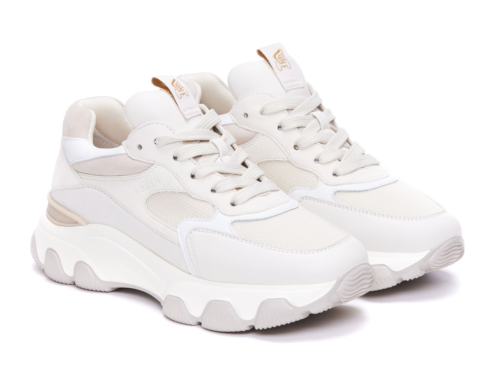 Shop Hogan Hyperactive Sneakers In O Bianco/beige