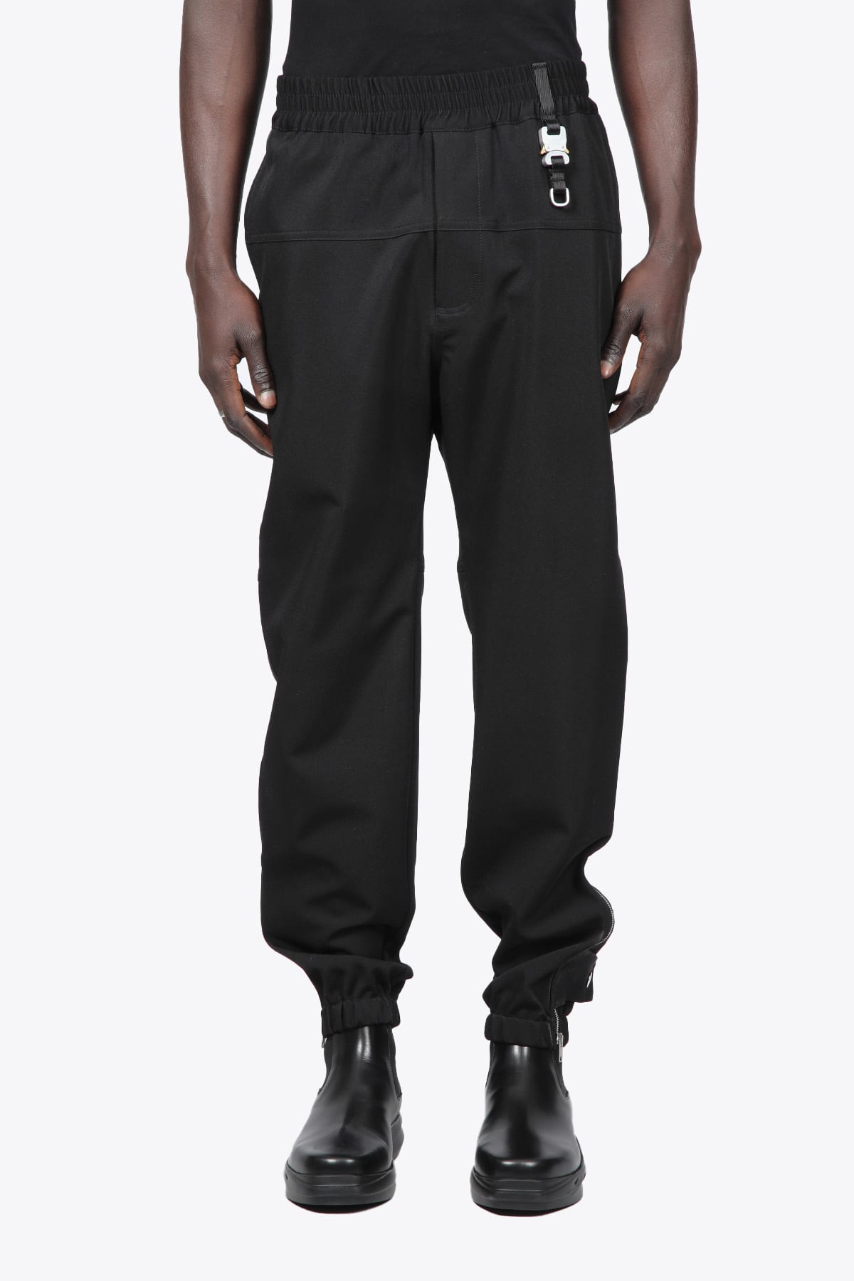 1017 ALYX 9SM Trackpant - 2 Black acetate trousers with ankle zip - Trackpant