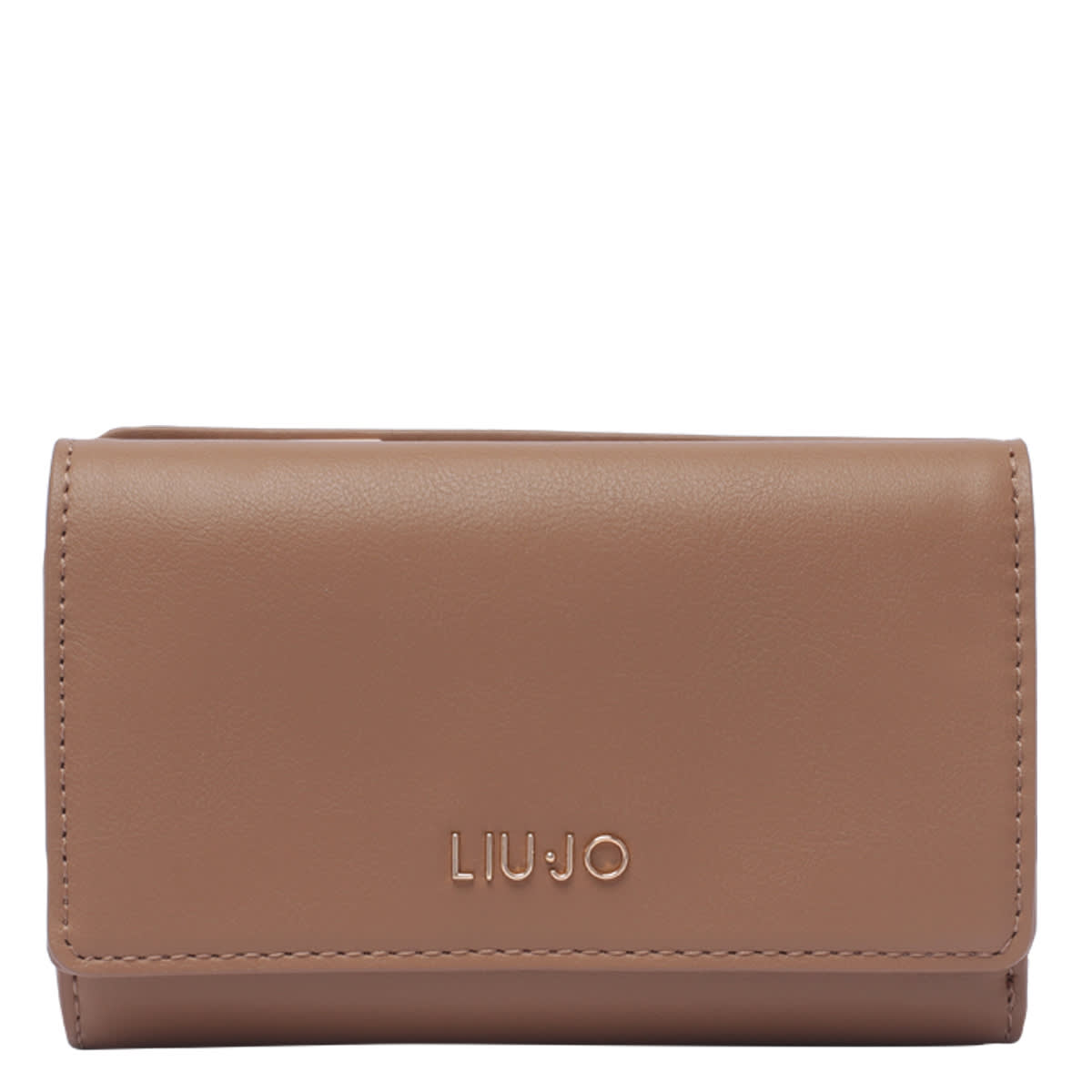 Shop Liu •jo Medium Logo Wallet In Brown