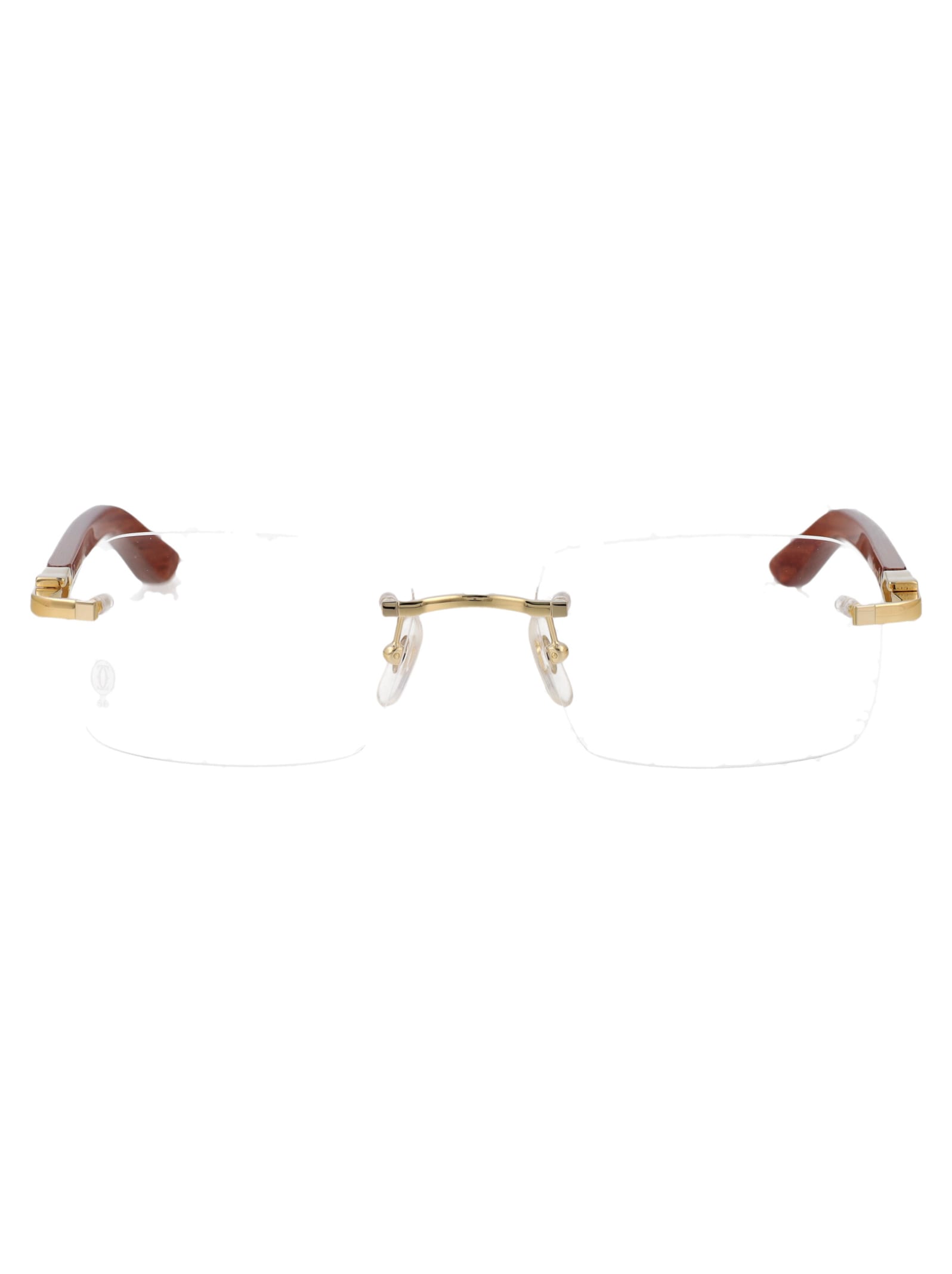 Shop Cartier Ct0453o Glasses In 004 Gold Brown Transparent