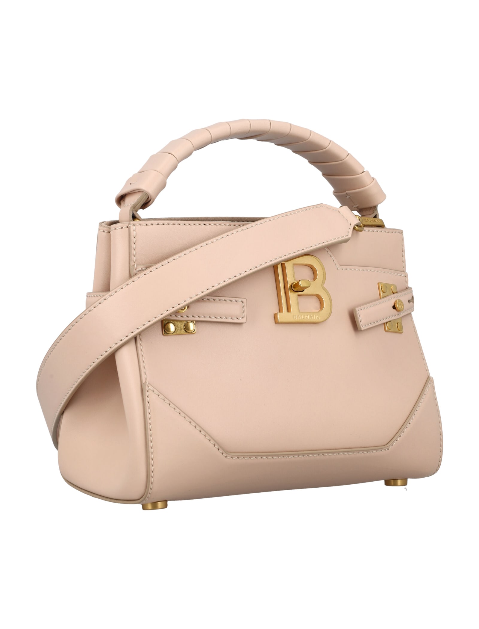 Shop Balmain B-buzz 22 Handbag In Nude