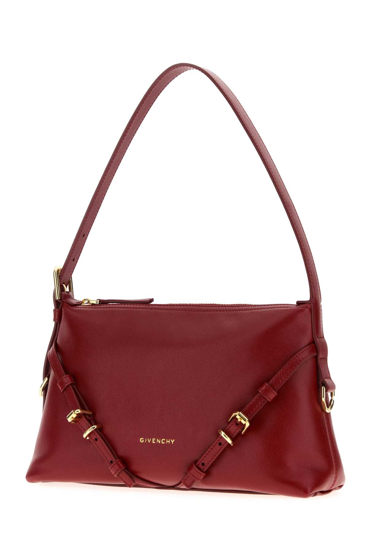 Givenchy Red Leather Mini Voyou Shoulder Bag In Red