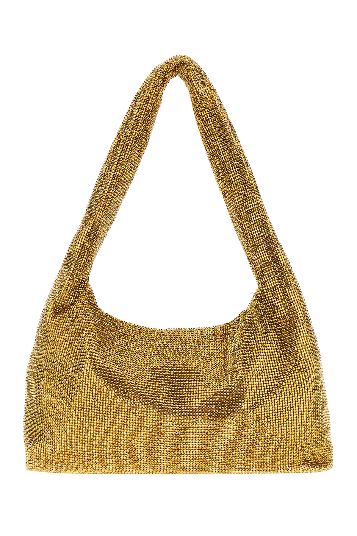 Shop Kara Embellished Mesh Armpit Shoulder Bag In Gold