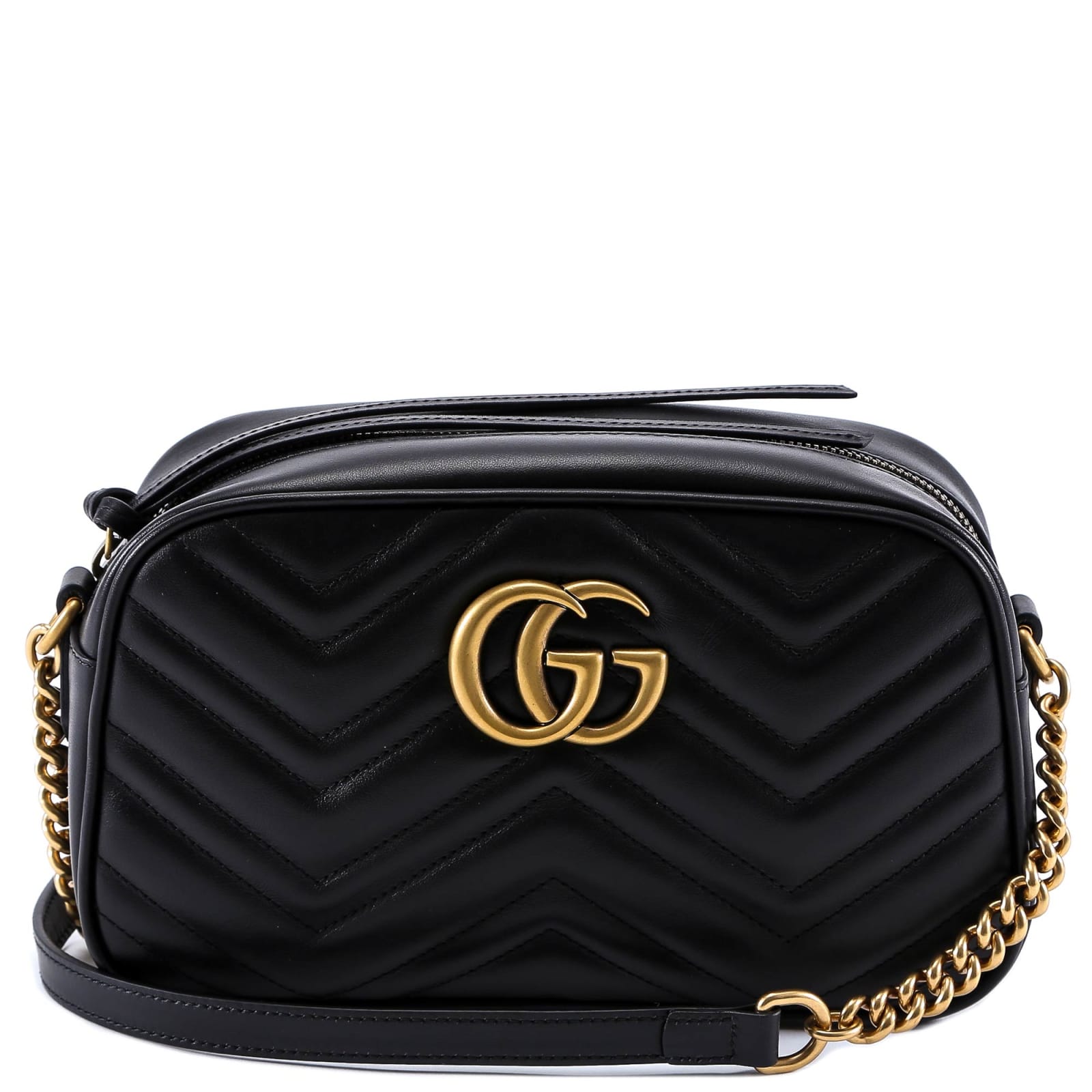 Shop Gucci Gg Marmont Shoulder Bag In Nero
