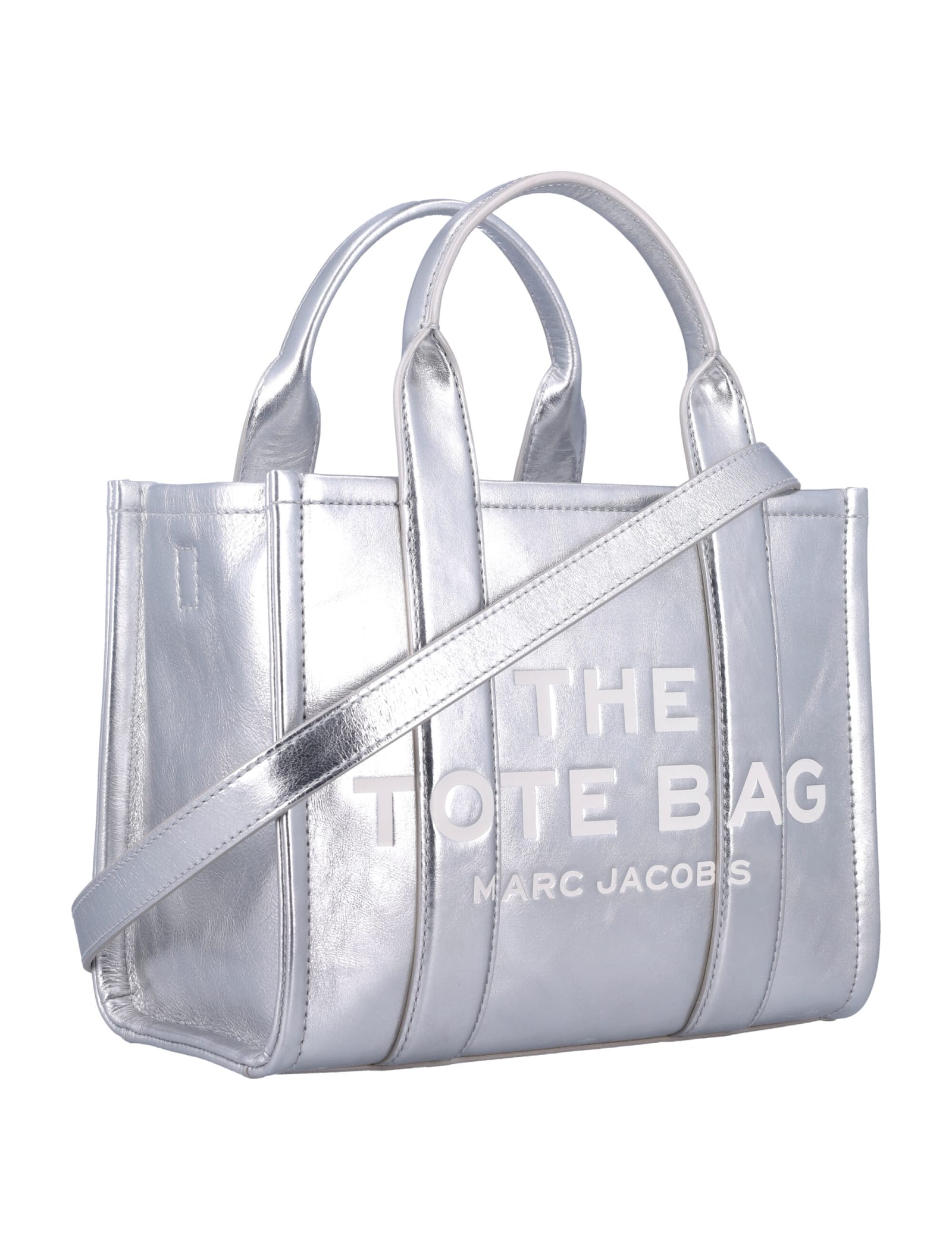 Marc Jacobs The Small Tote In Metallic Silver