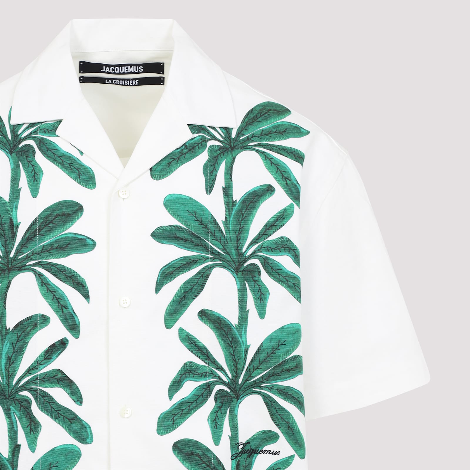 Jacquemus La Chemise Shirt In Bz Print Painted Palmtrees W