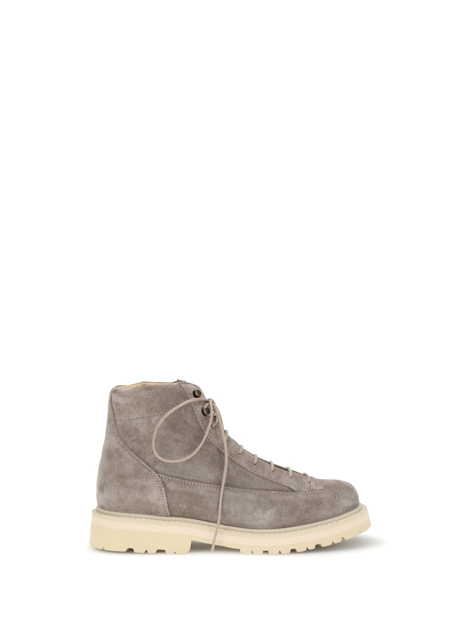 Brunello Cucinelli Men Suede Ankle Boots In Gray