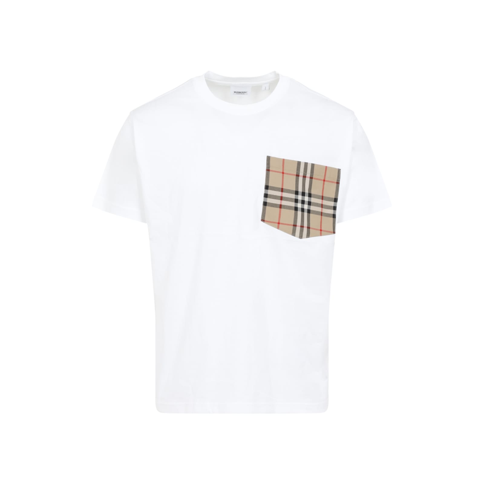 Shop Burberry Carrick Check T-shirt In White