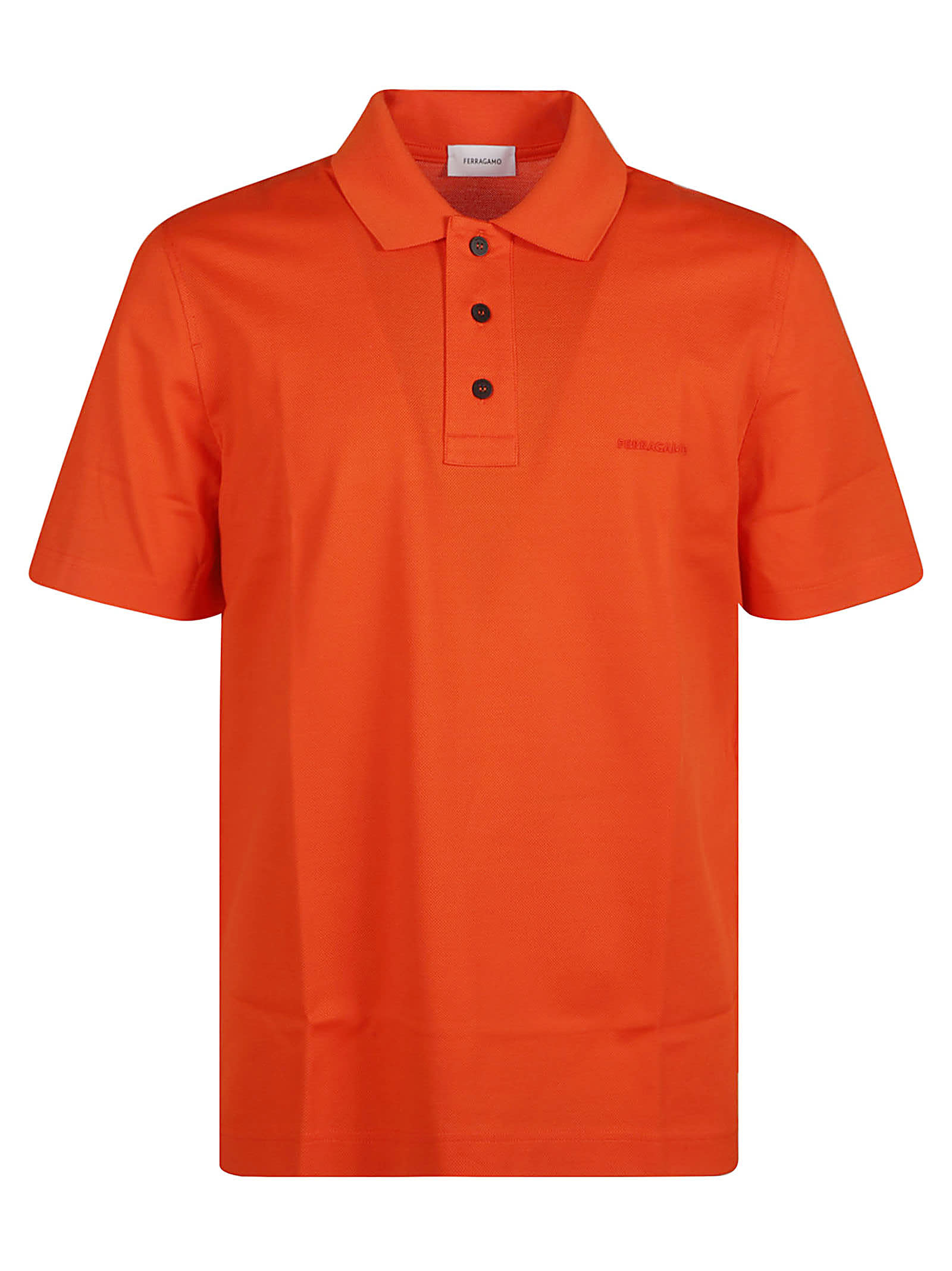 Ferragamo Buttoned Polo Shirt In Red