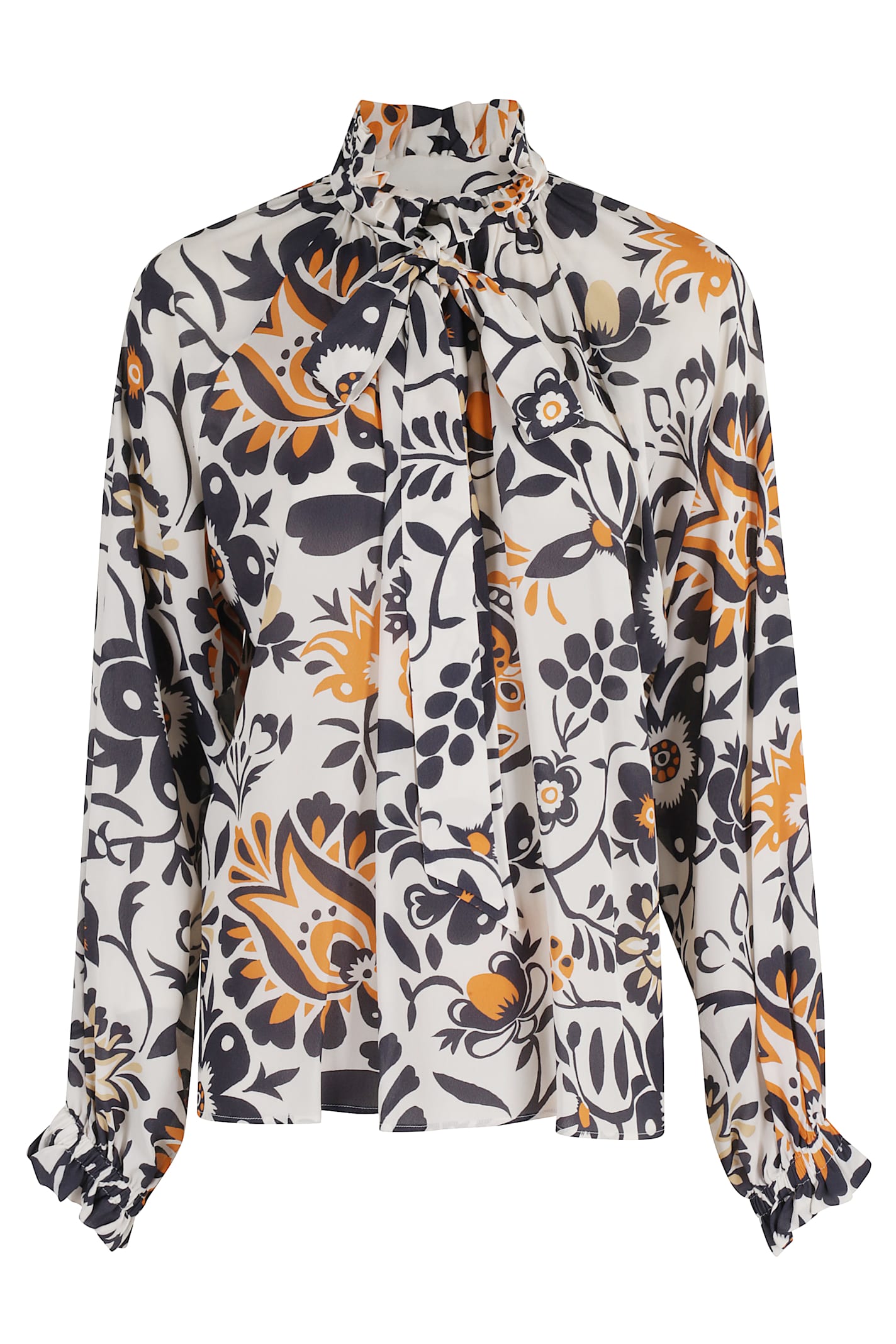 La Doublej La Double J V-neck Cerere Blouse In Moroccan Crepe In Black