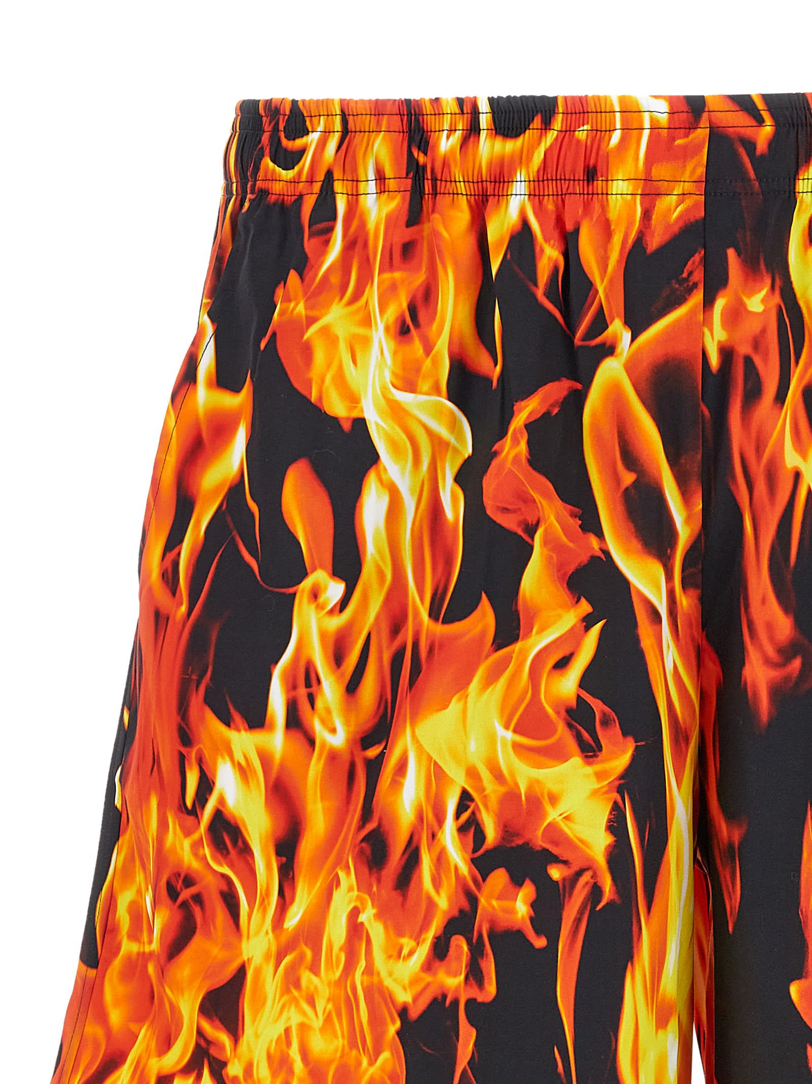 Vetements Multicolor Black & Orange Fire Bermuda Shorts In Multicolor