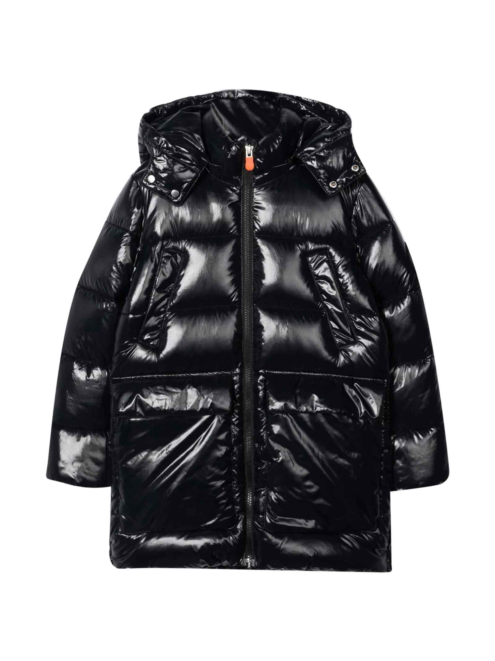 Save the Duck Kids Black Long Down Jacket