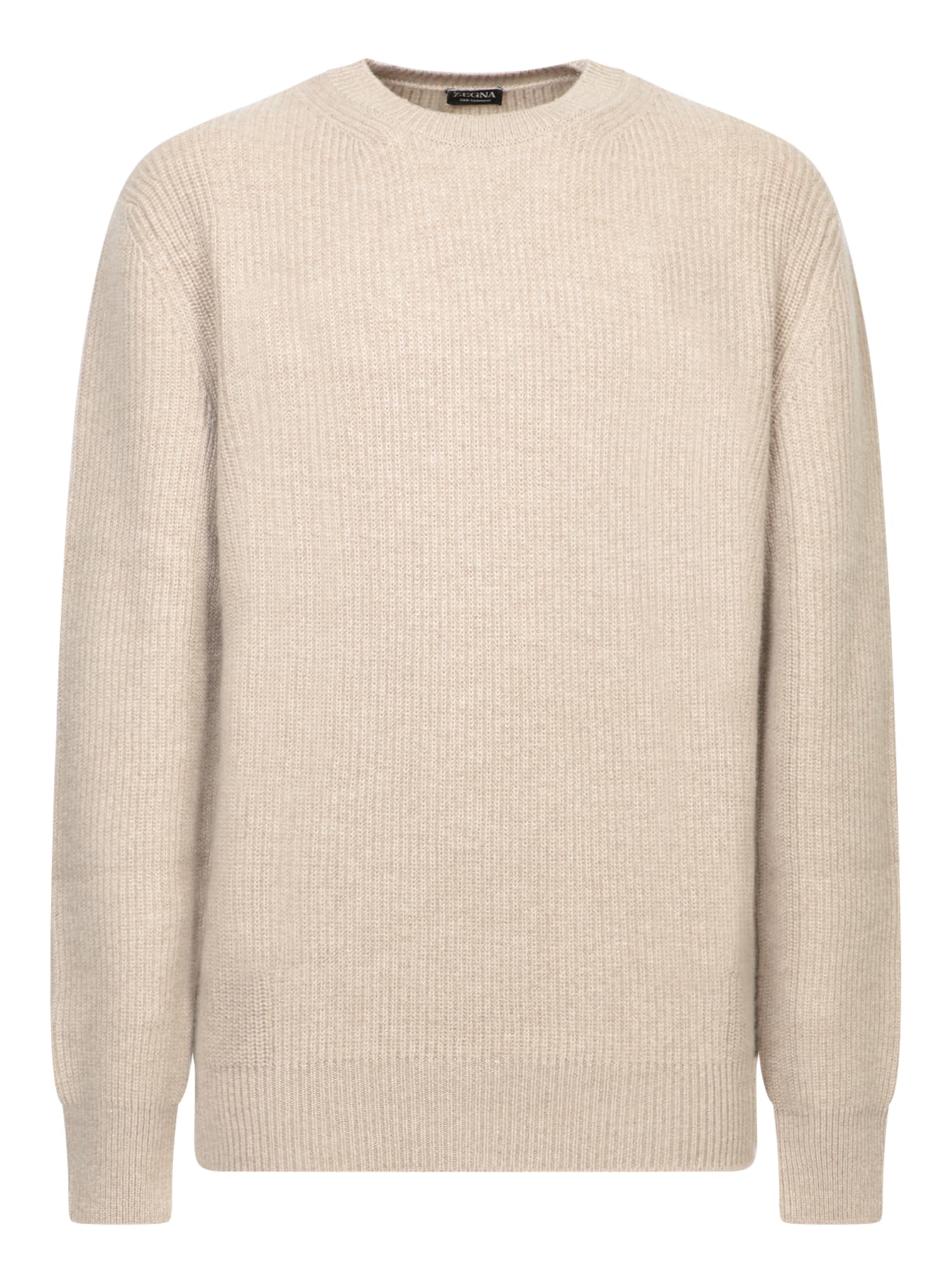 Shop Zegna Beige Cashmere Sweater