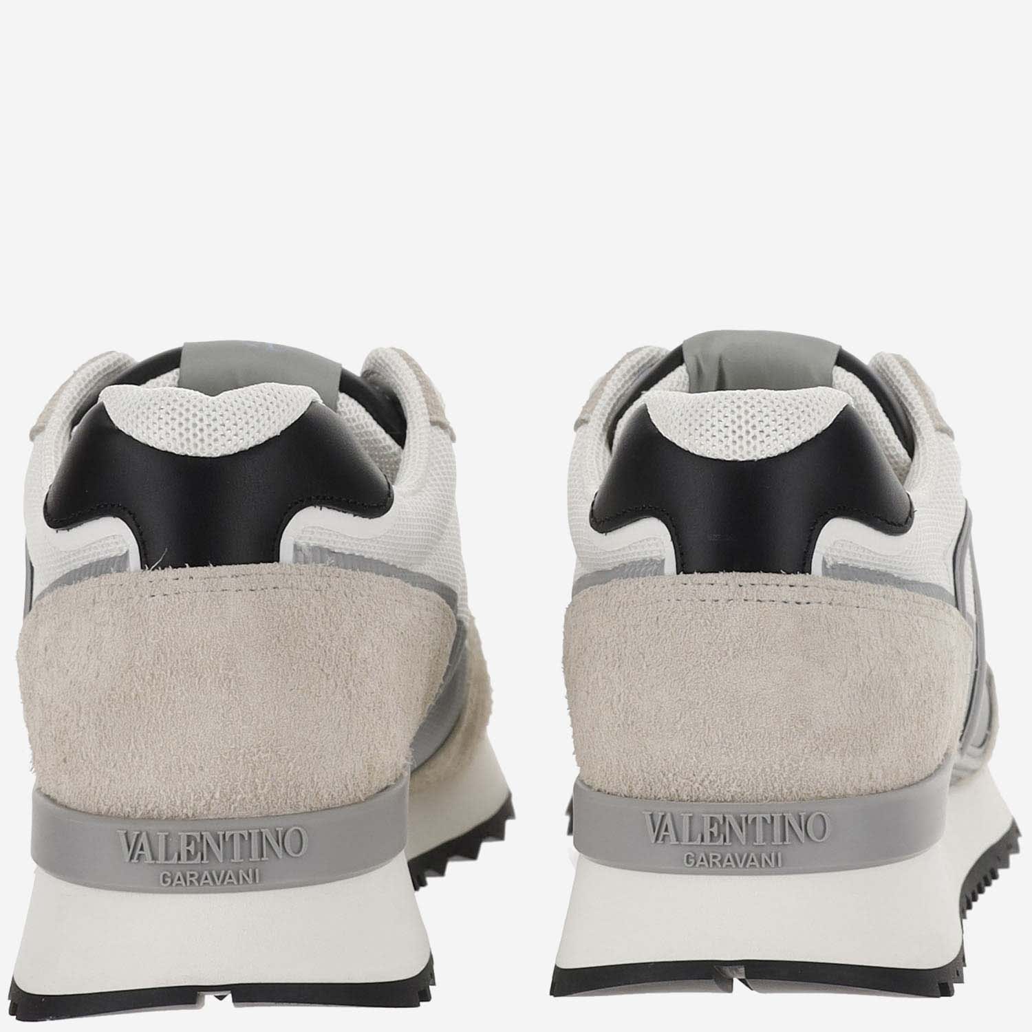 Shop Valentino Low-top Suede Sneakers In Grey