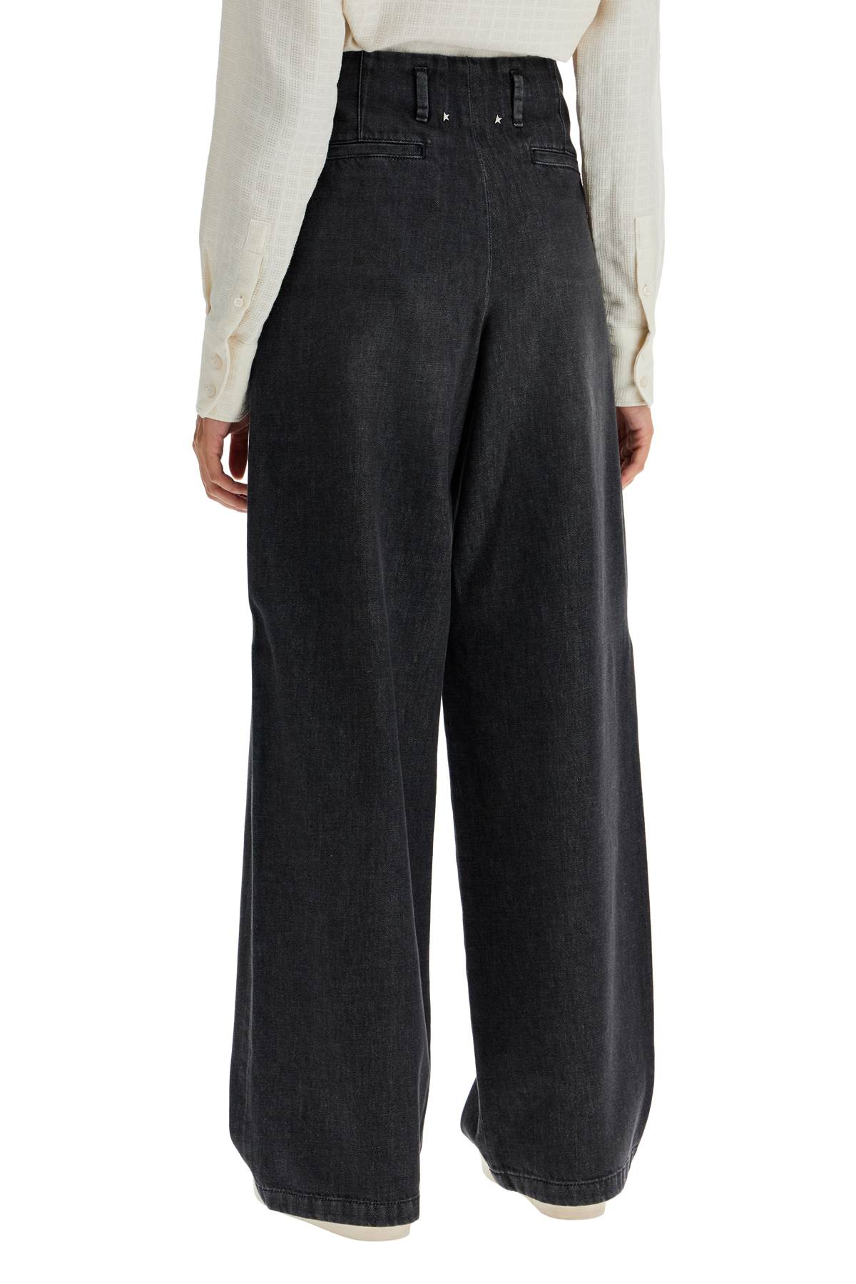 Shop Golden Goose Wide Leg Flavia Jeans For In Black (black)