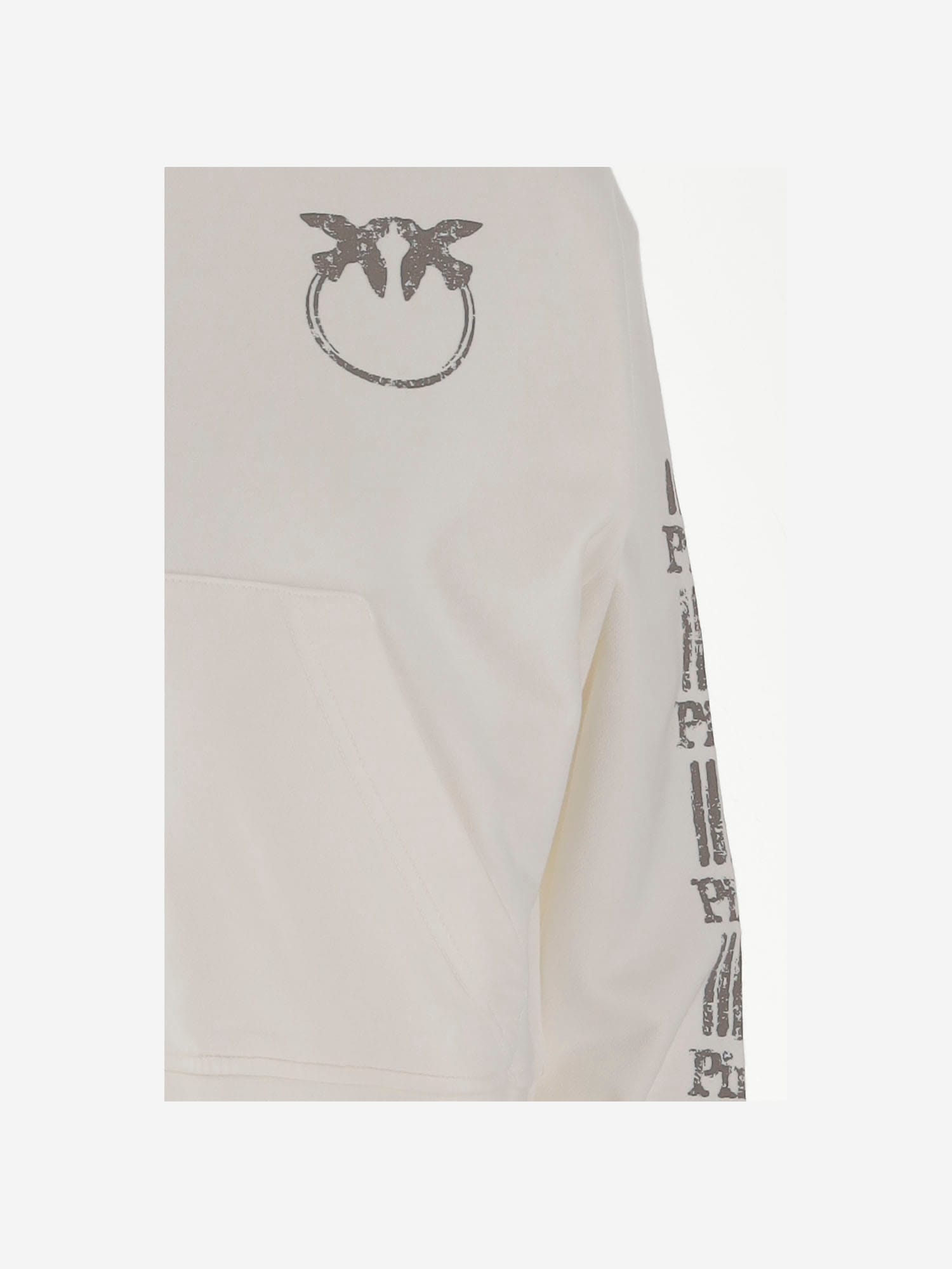 Pinko Cotton Sweatshirt With Logo In White