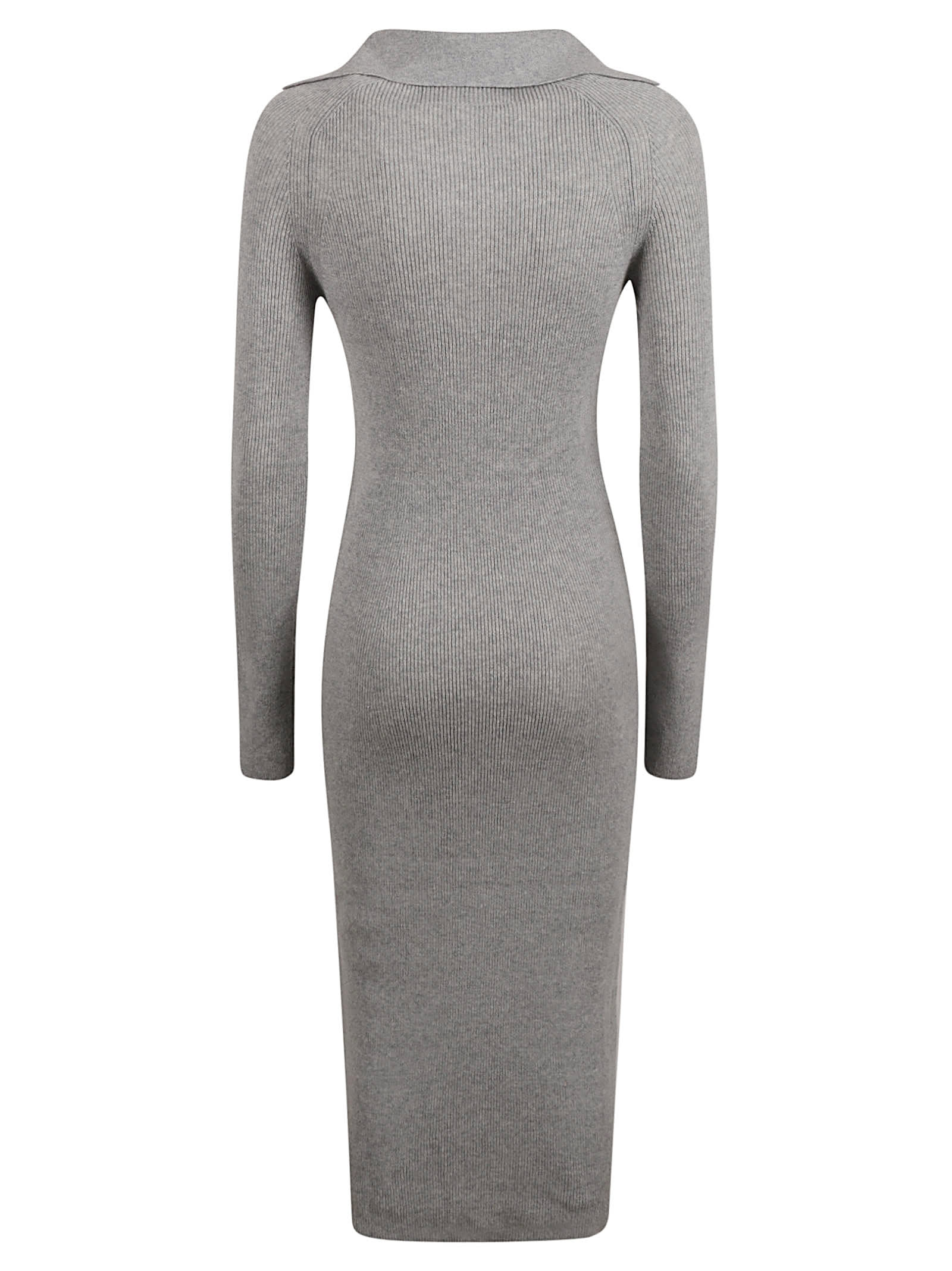 Shop Ermanno Scervino V-neck Knitted Dress In Perla