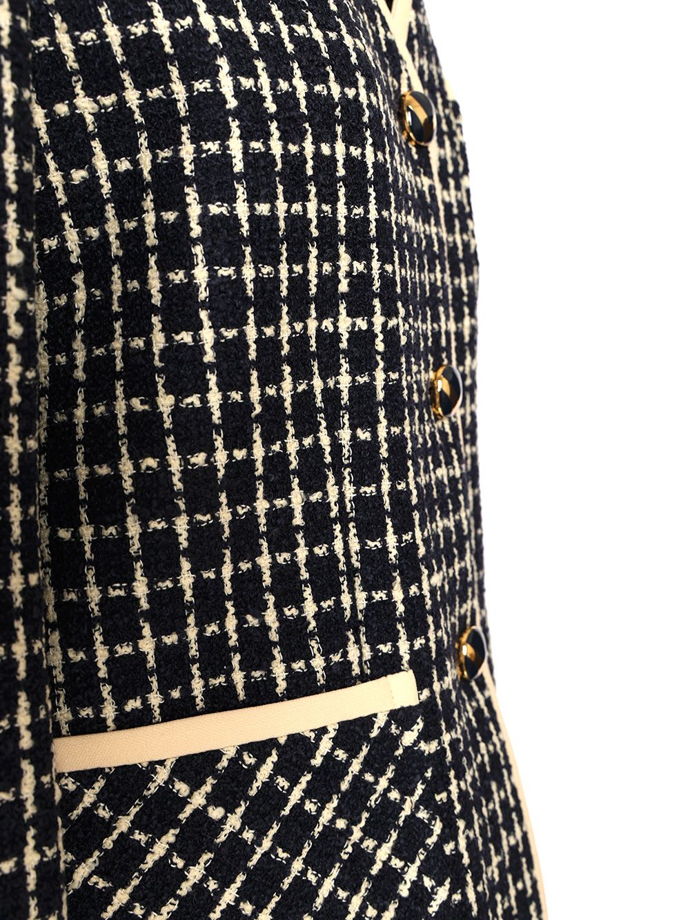 Valentino Boucle Wool Blend Jacket With Contrast Trim In Multi