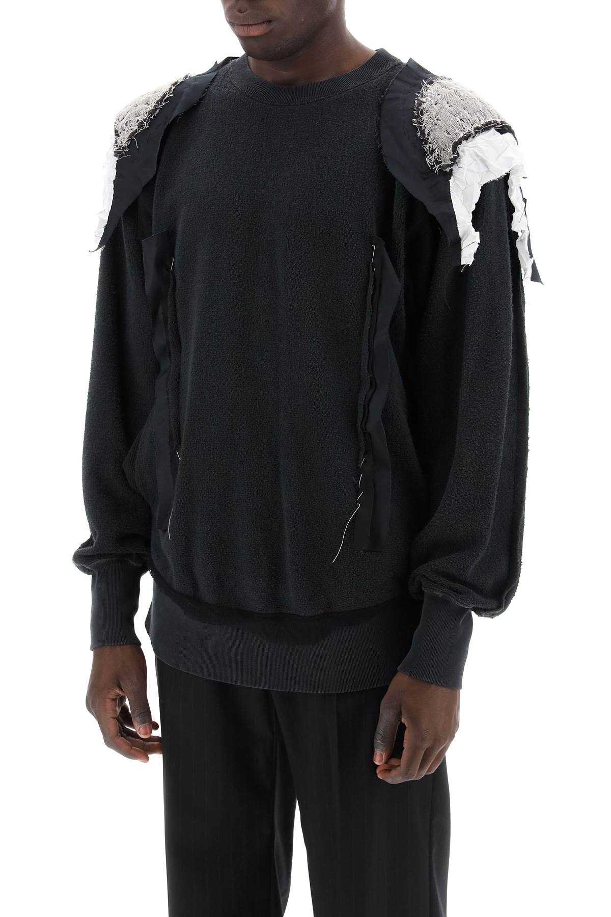 Shop Maison Margiela Inside-out Sweatshirt In Charcoal (black)