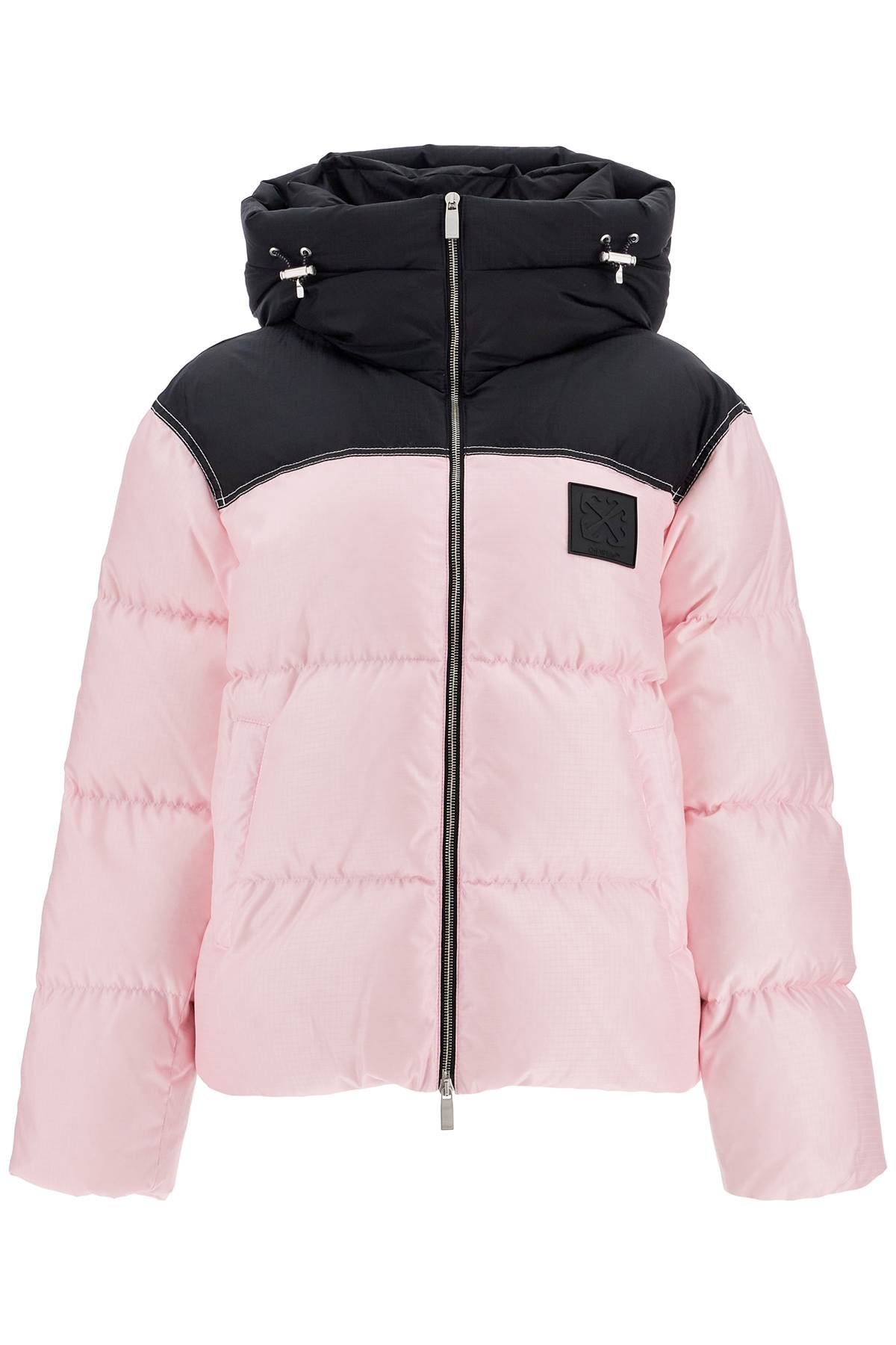 Shop Off-white Oversized Down Jacket With In Chalk Pink - Black (pink)