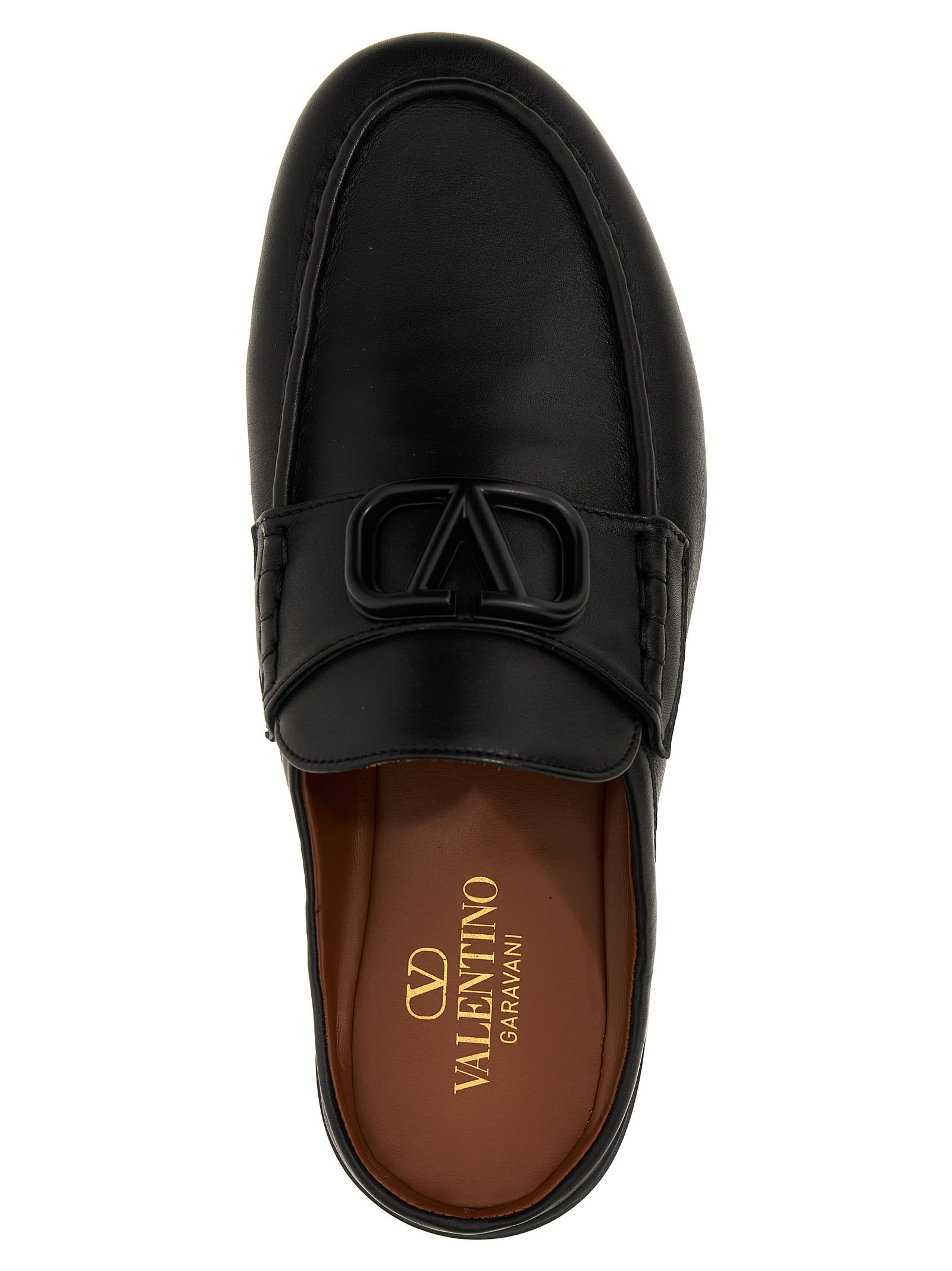 Shop Valentino Garavani Vlogo Signature Mules In Black