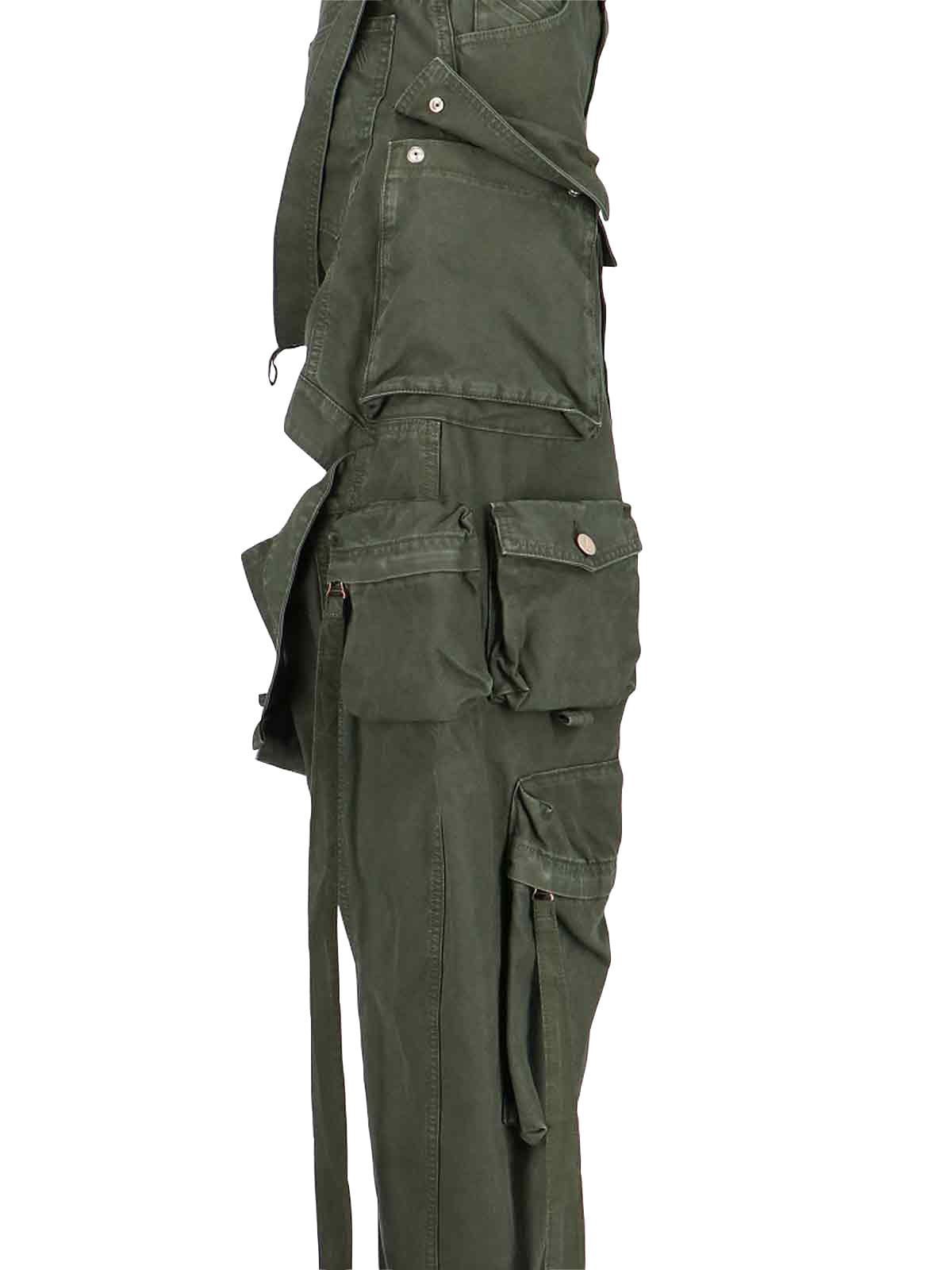 Shop Attico Cargo Pants Cut Out In Green