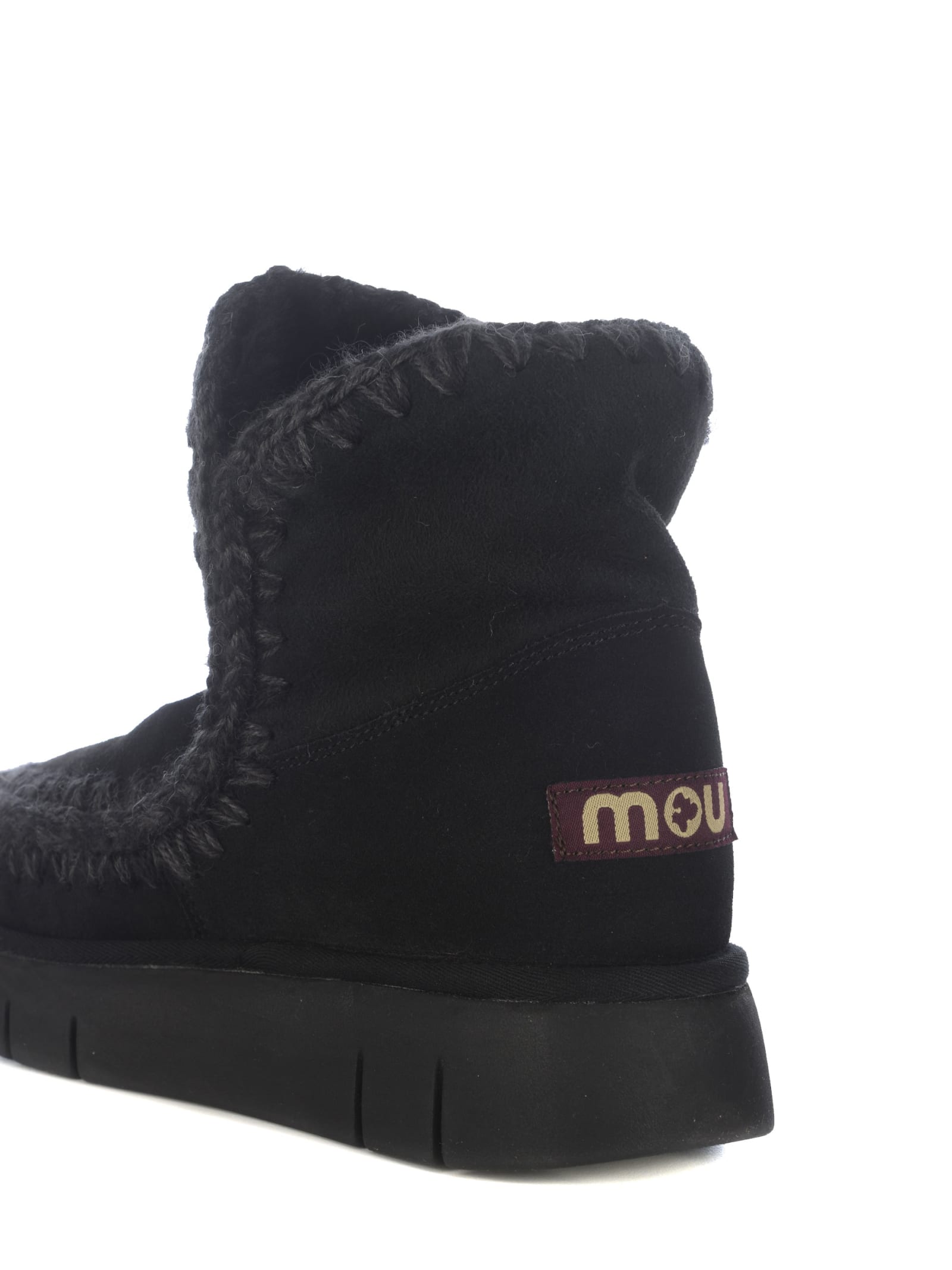 Shop Mou Boots  Eskimo18 Bounce Made Of Suede In Black