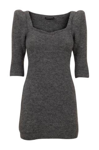 WANDERING Knitted Wool Dress Grey Melange