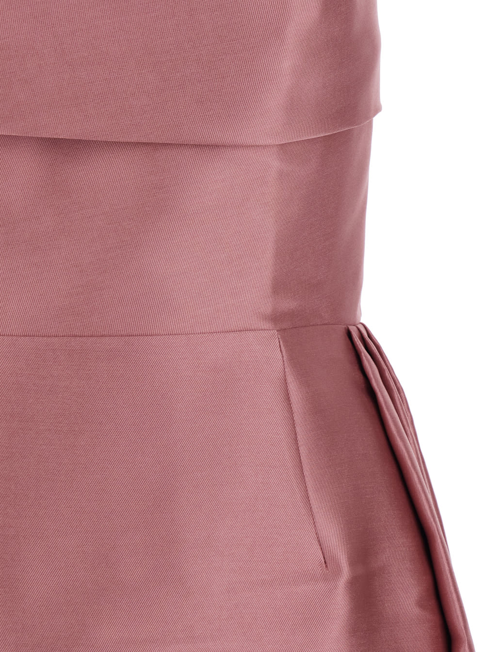 Solace London Tiffany Pink Long Dress With Draped Details And Flared Skirt In Twill Woman In Brown