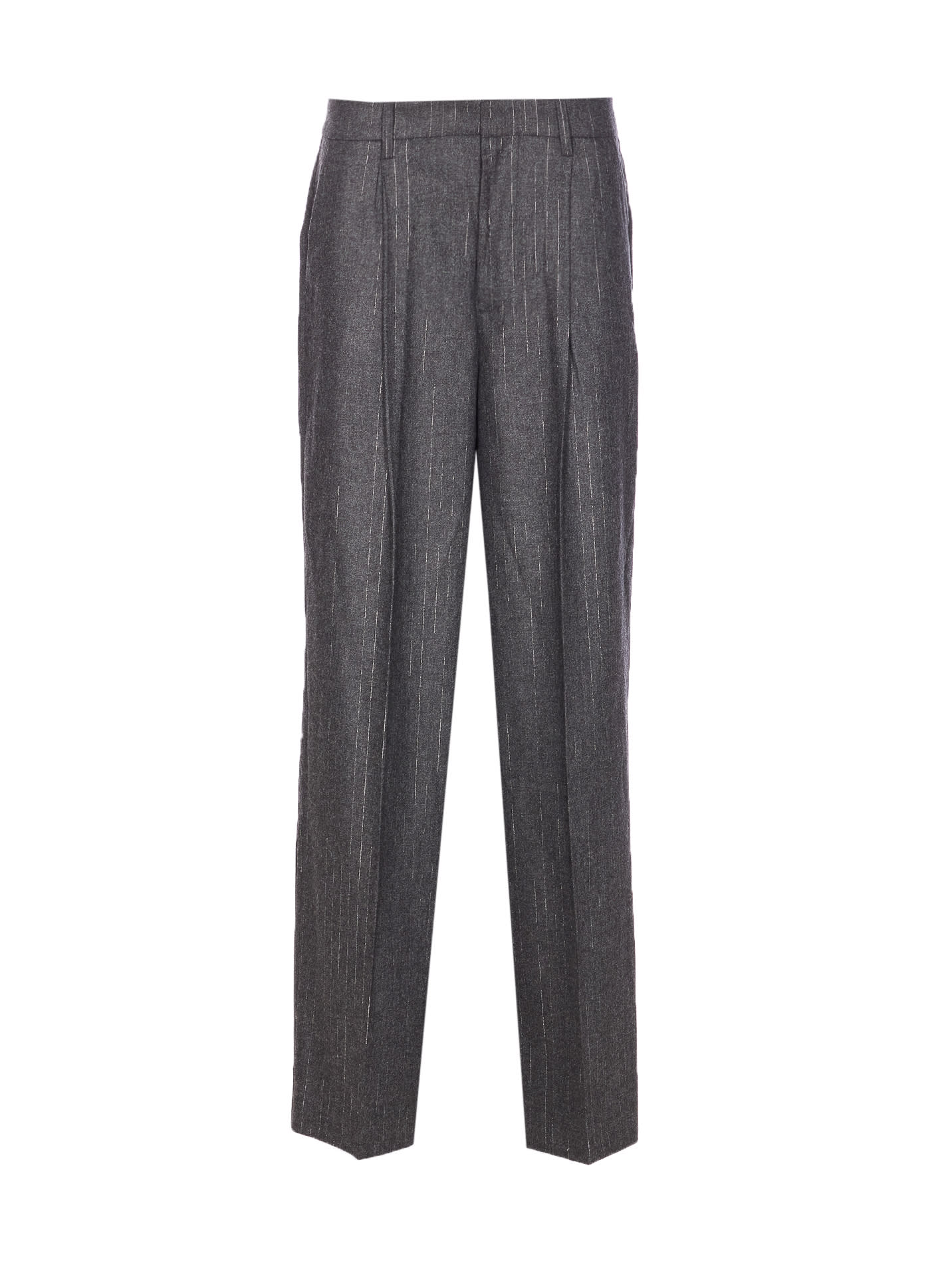 Zadig & Voltaire Trousers With Pinstripe Pattern And Side Pockets In Gray