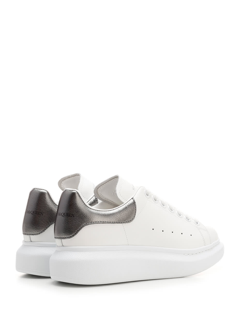 Shop Alexander Mcqueen White And Silver Oversize Sneakers In White/blk Pearl