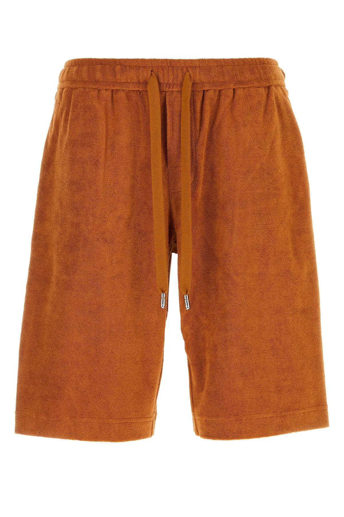 DOLCE & GABBANA CARAMEL TERRY FABRIC BERMUDA SHORTS