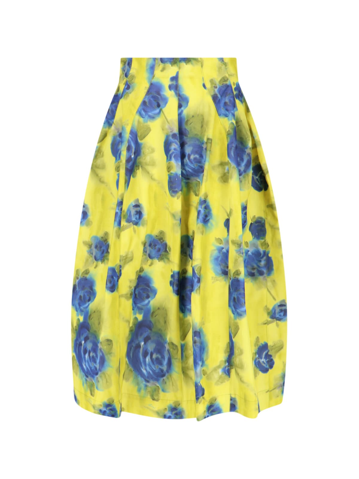 Shop Marni Idyll Print Skirt In Yellow