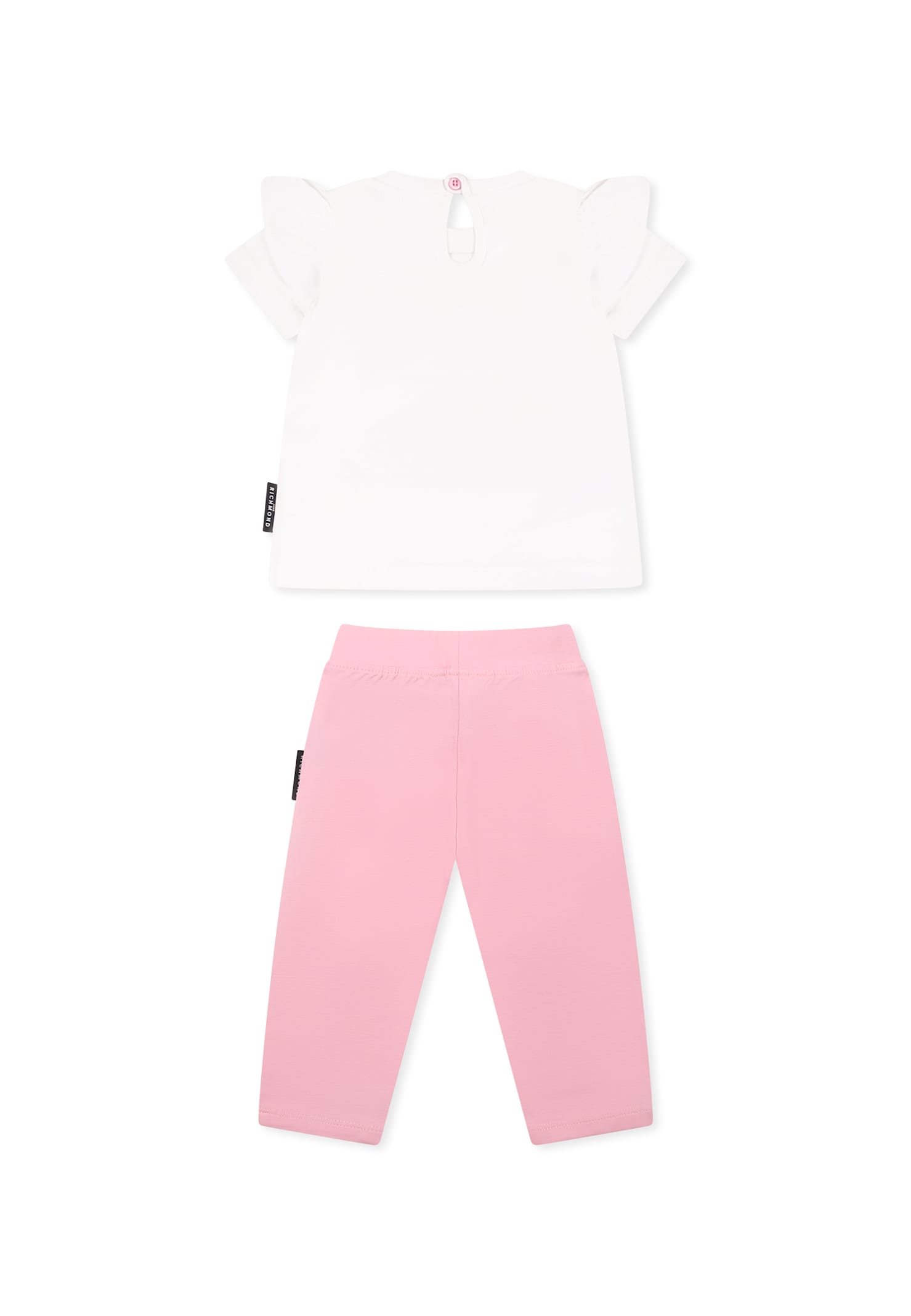 Richmond White Suit For Baby Girl With Logo