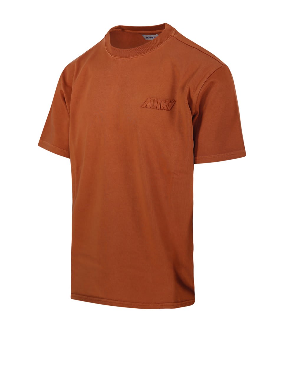 Autry Logo Patch Crewneck T-shirt In Rust