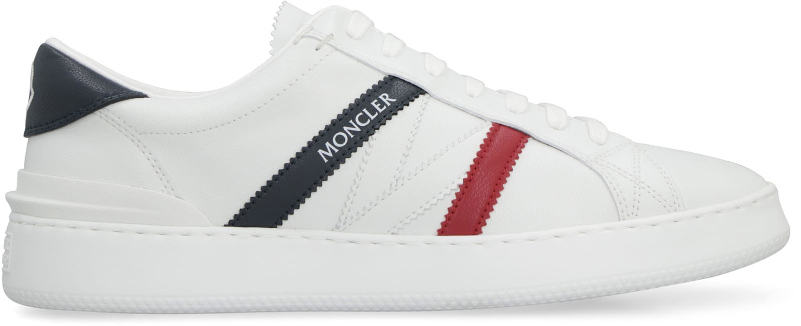 Shop Moncler Monaco Leather Low-top Sneakers
