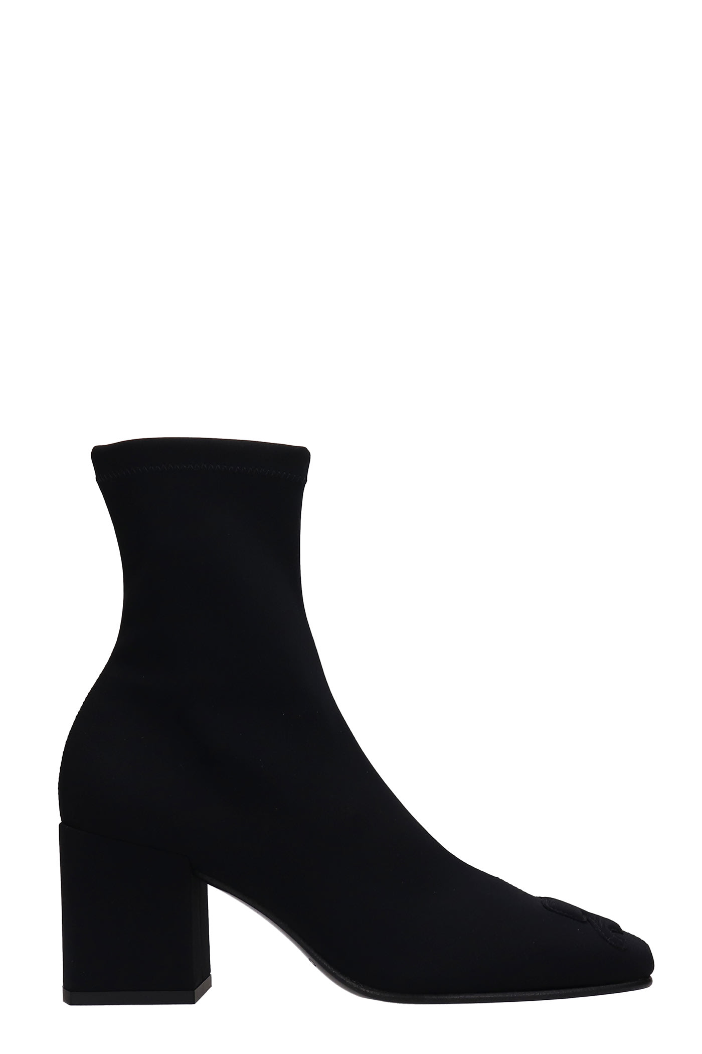 Courrèges Low Heels Ankle Boots In Black Polyamide