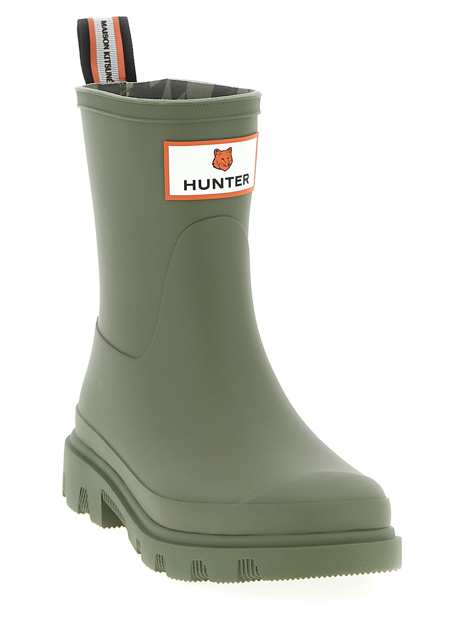 Maison Kitsuné X Hunter Downpour Short Rain Boots In Gray