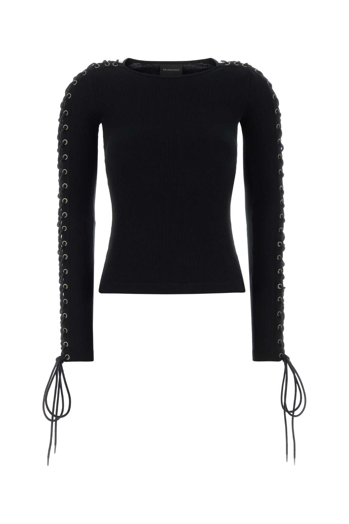 Balenciaga Black Cotton T-shirt In Multi